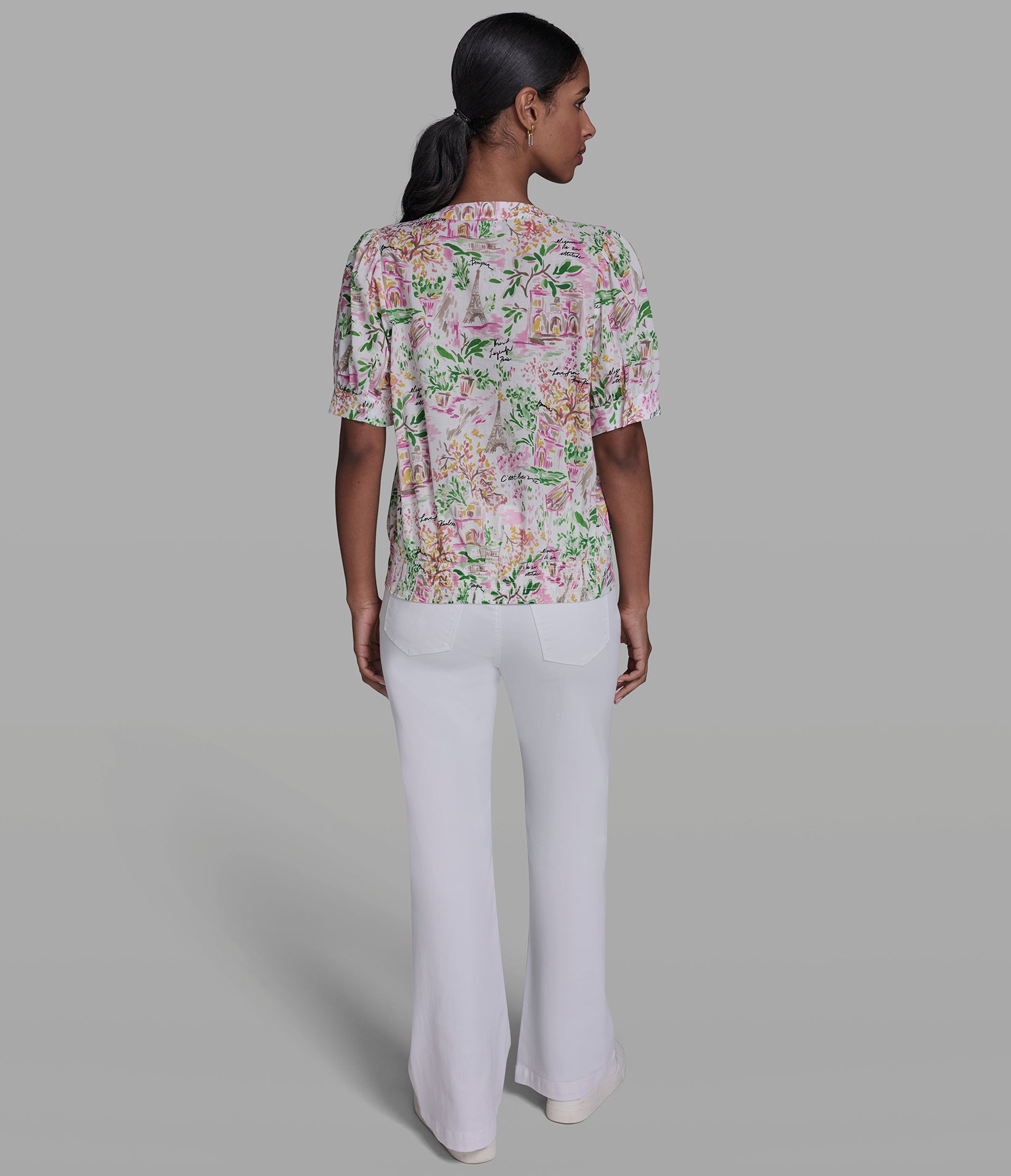 FLORAL PRINT RUFFLE FRONT BLOUSE VIEW 5 | Women's Spring Collection