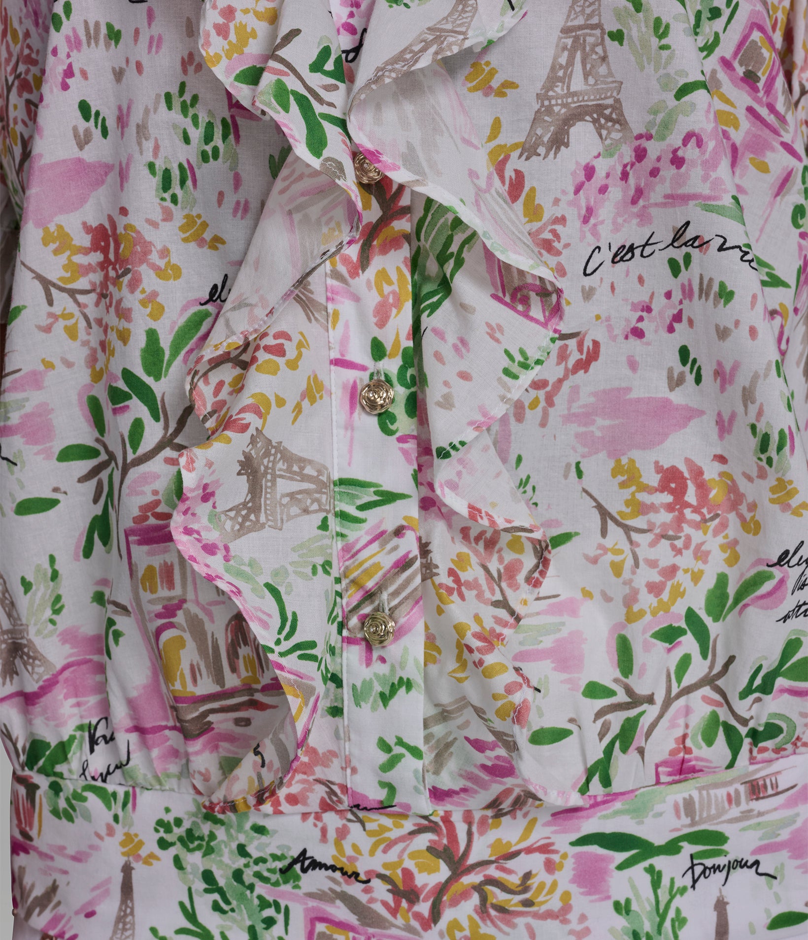 FLORAL PRINT RUFFLE FRONT BLOUSE VIEW 7 | Women's Spring Collection