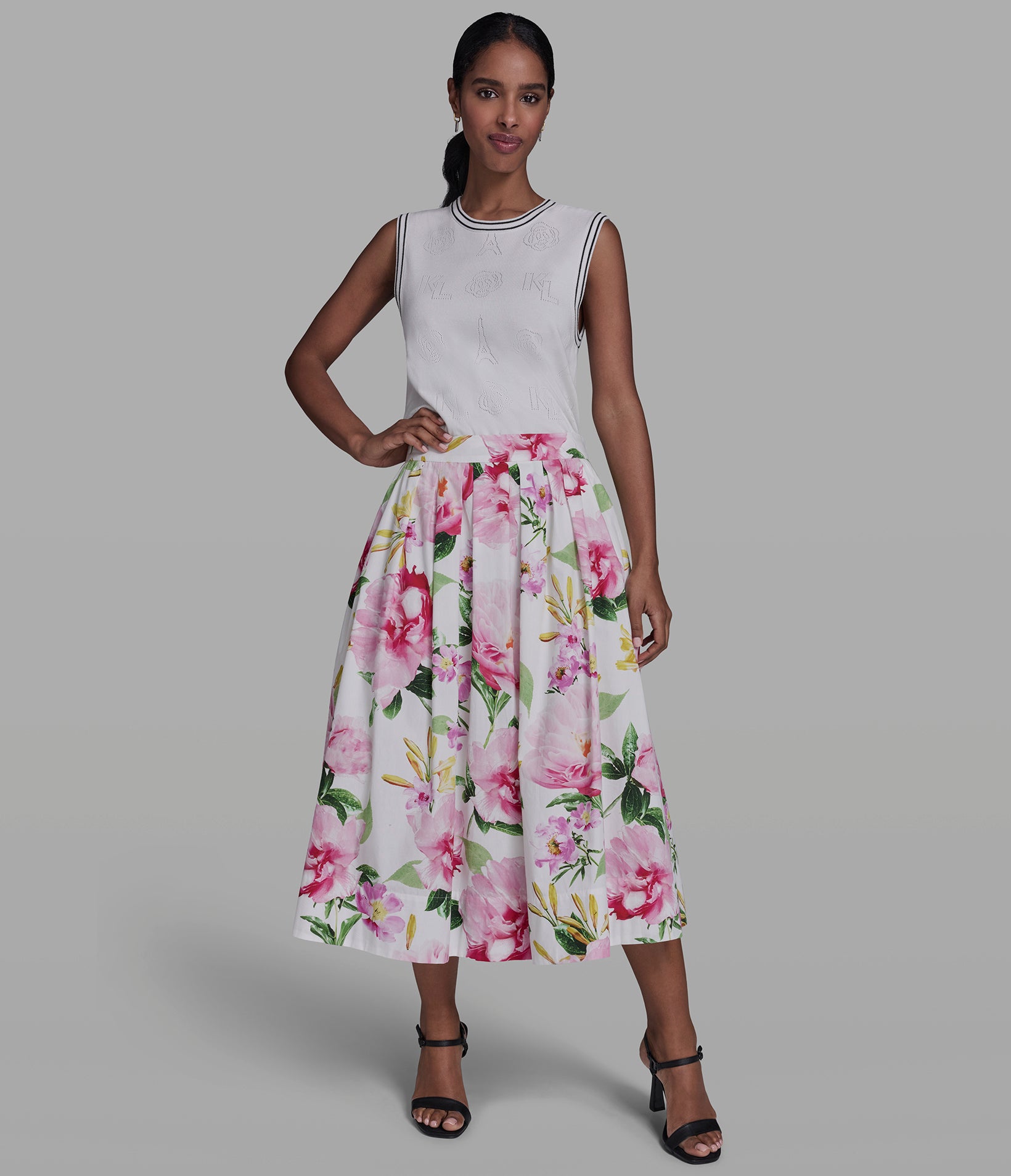 FLORAL PLEATED MIDI SKIRT VIEW 4 | Women's Pants & Skirts