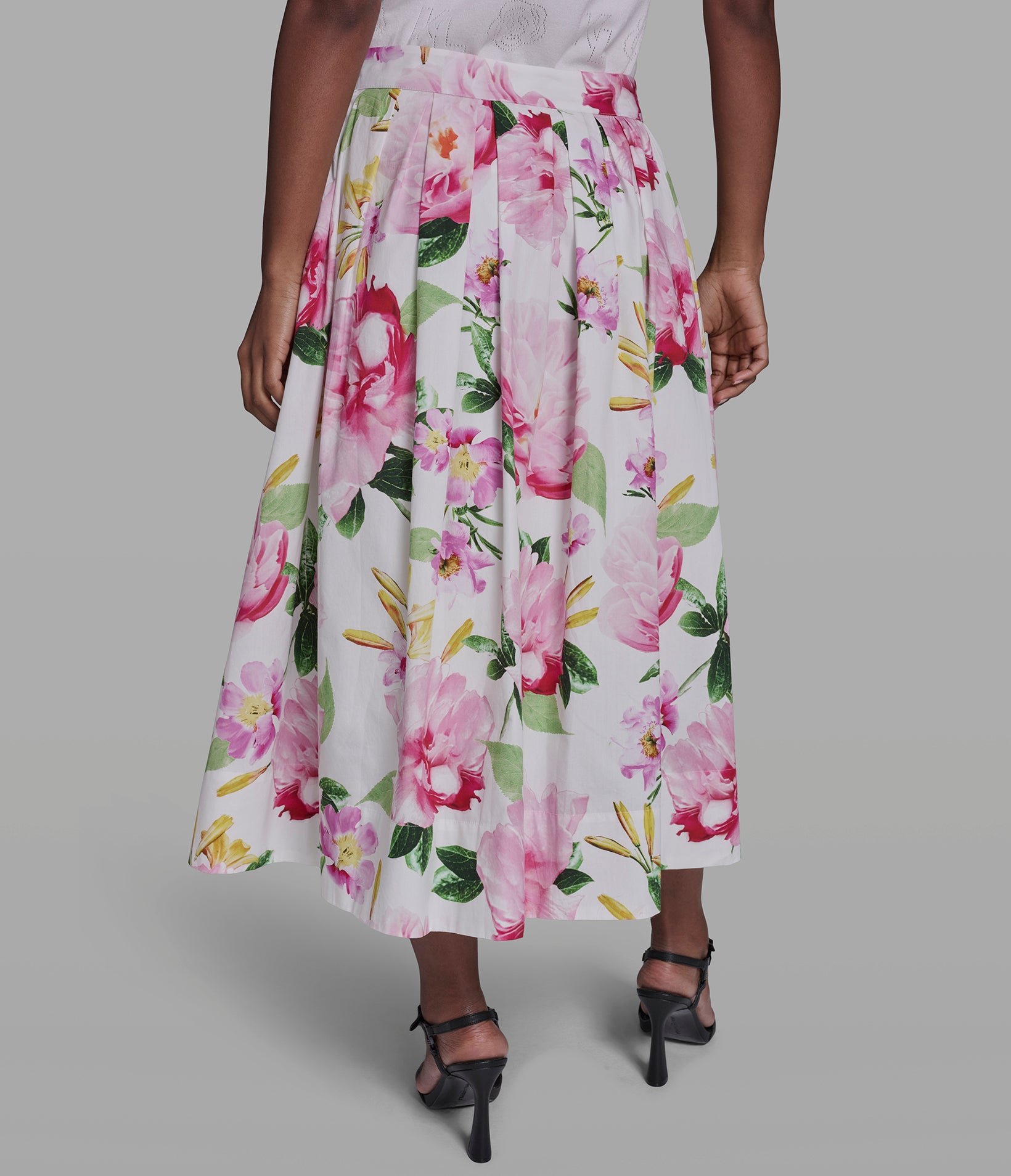 FLORAL PLEATED MIDI SKIRT VIEW 3 | Women's Pants & Skirts