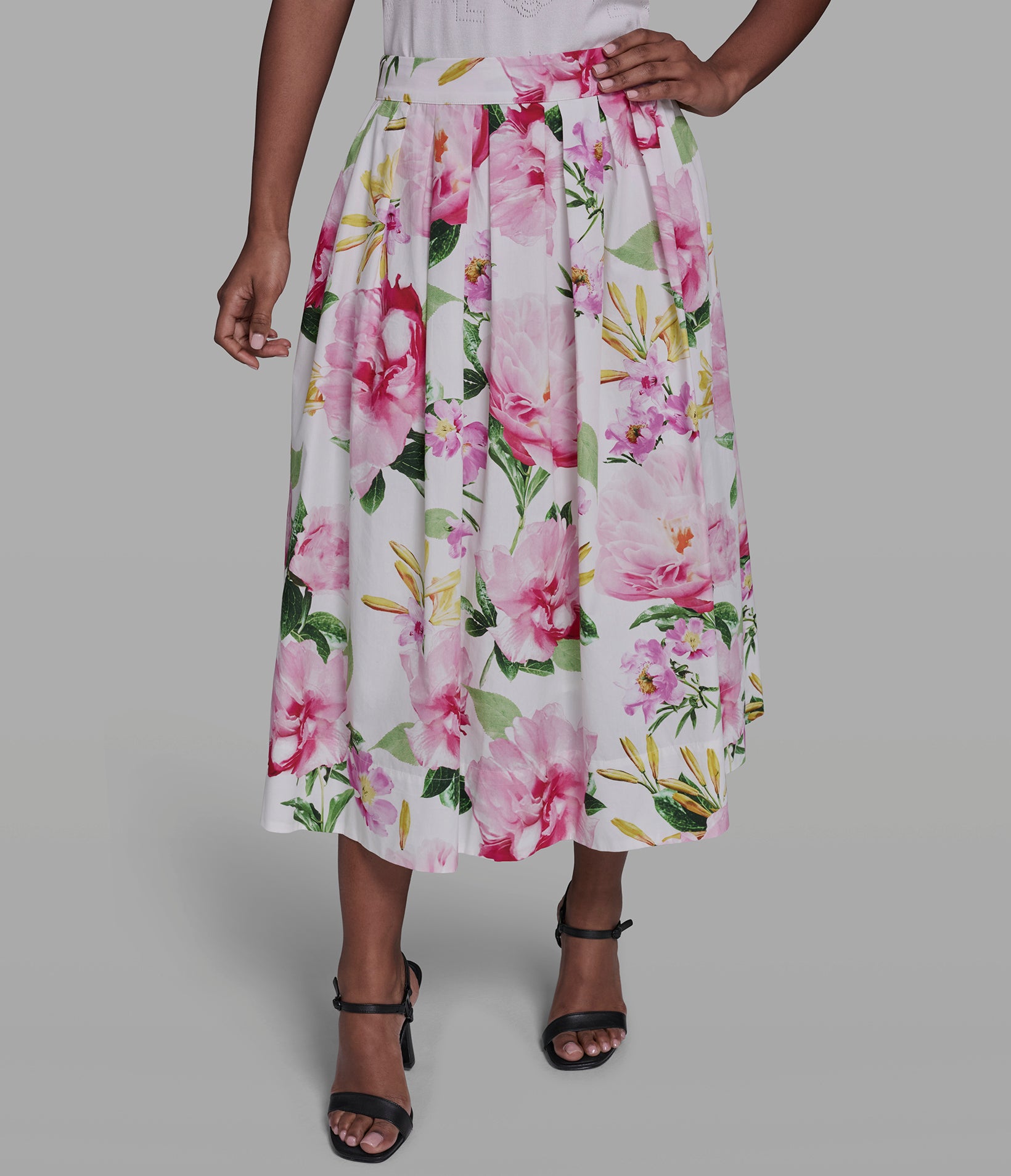 FLORAL PLEATED MIDI SKIRT View 2 | Women's Clothing