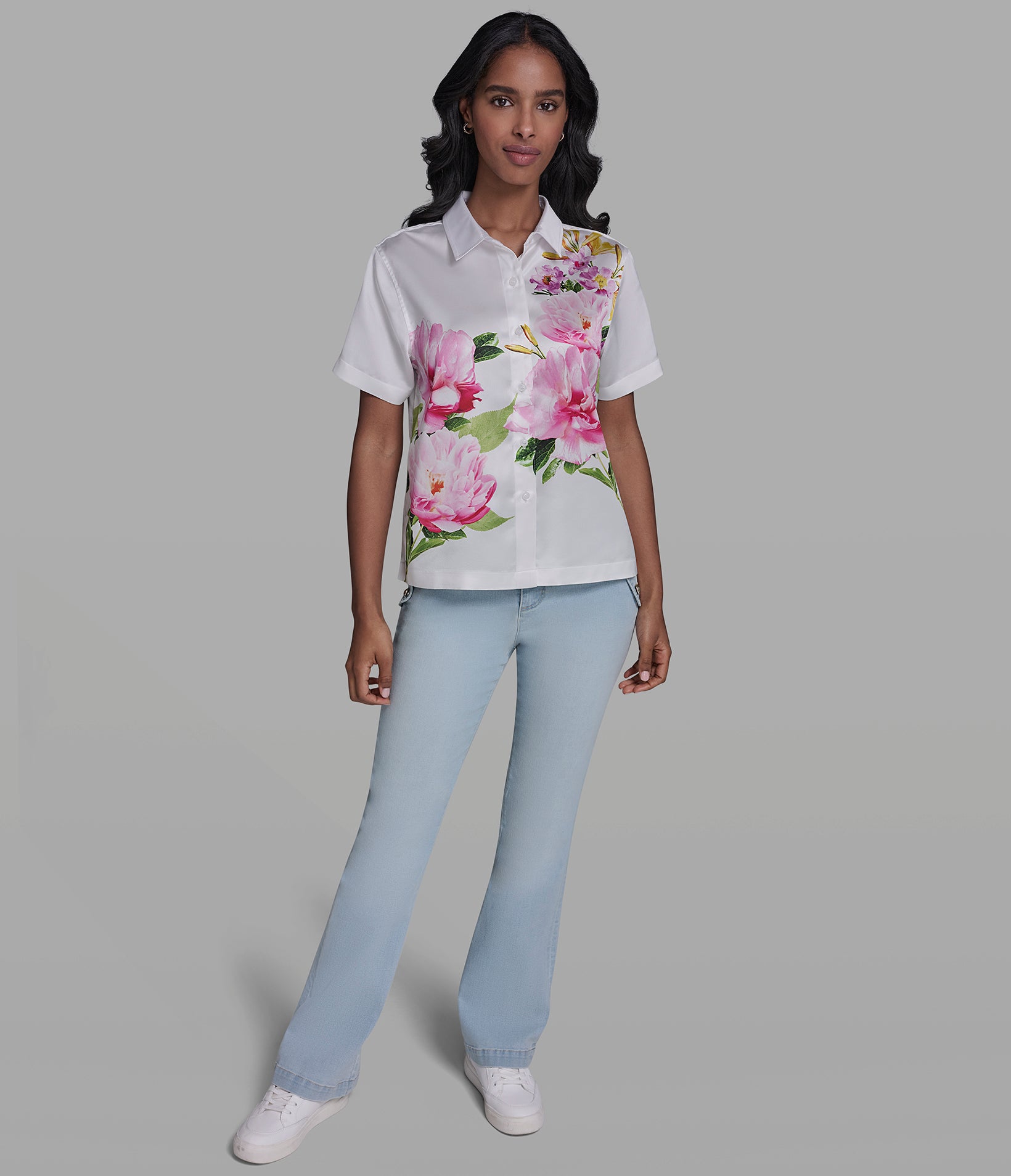 FLORAL PRINT BUTTON FRONT SHIRT VIEW 4 | Women's Spring Collection