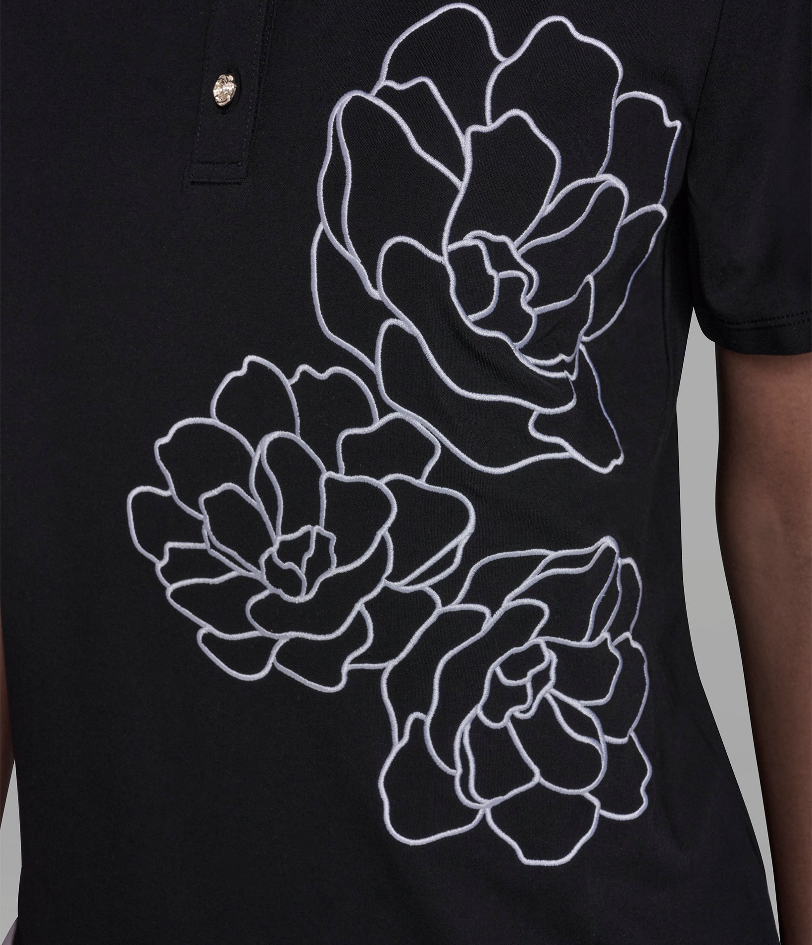 SHORT SLEEVE FLORAL KNIT POLO VIEW 6 | Women's Tops & Sweaters