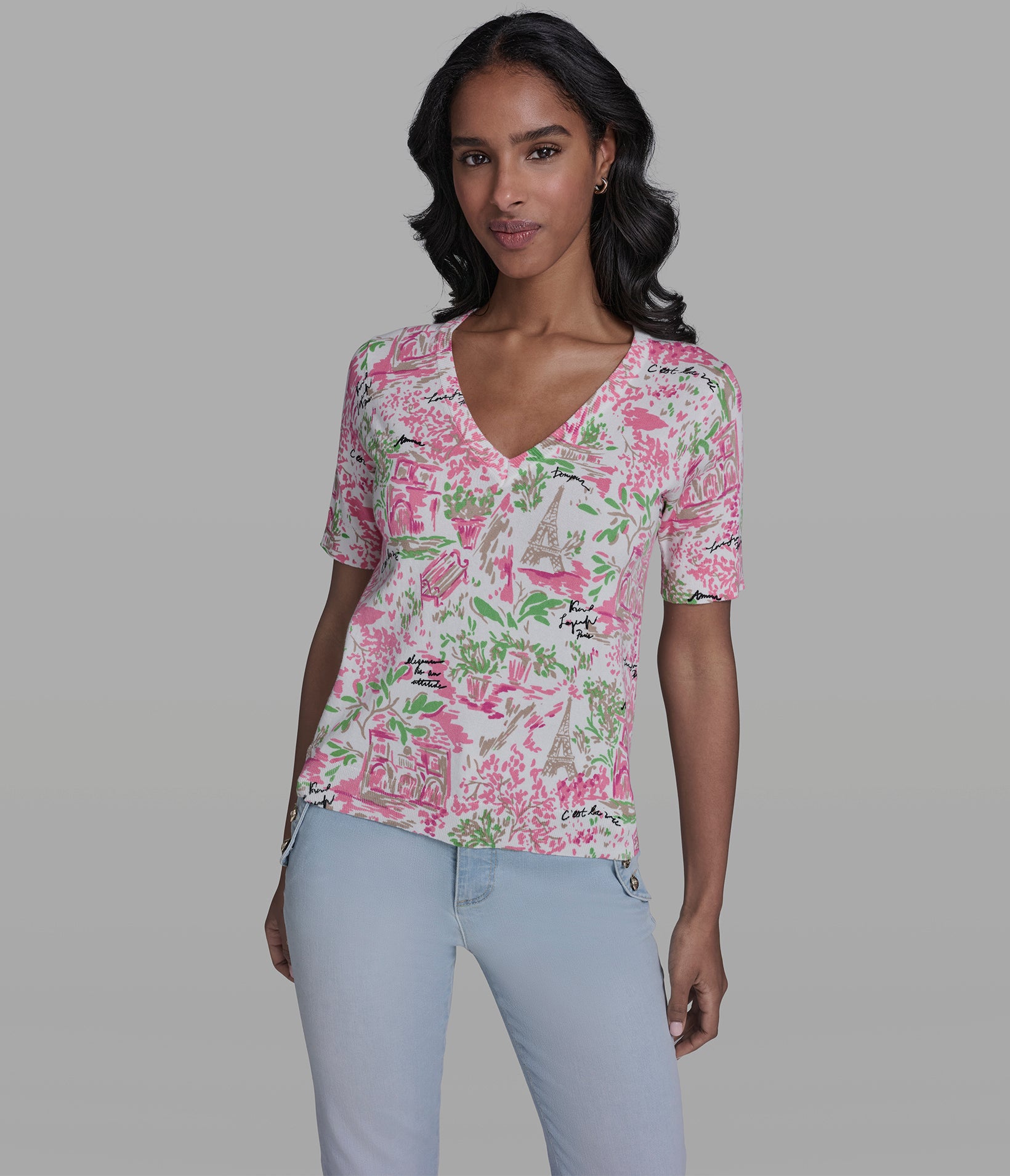 FLORAL CONVERSATIONAL PRINT SWEATER View 1 | New Arrivals