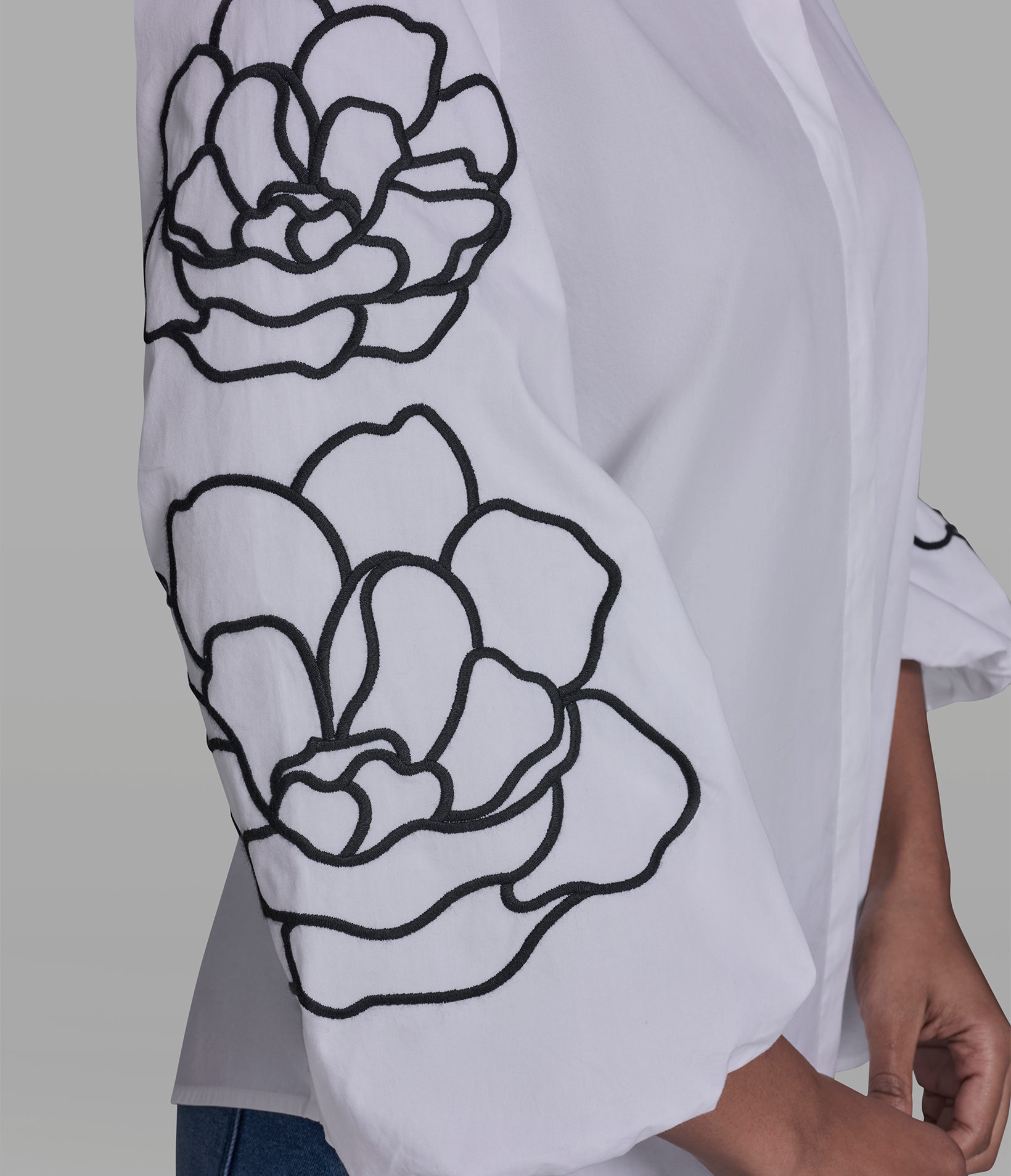 FLORAL EMBROIDERED SLEEVE SHIRT VIEW 6 | Women's Tops & Sweaters