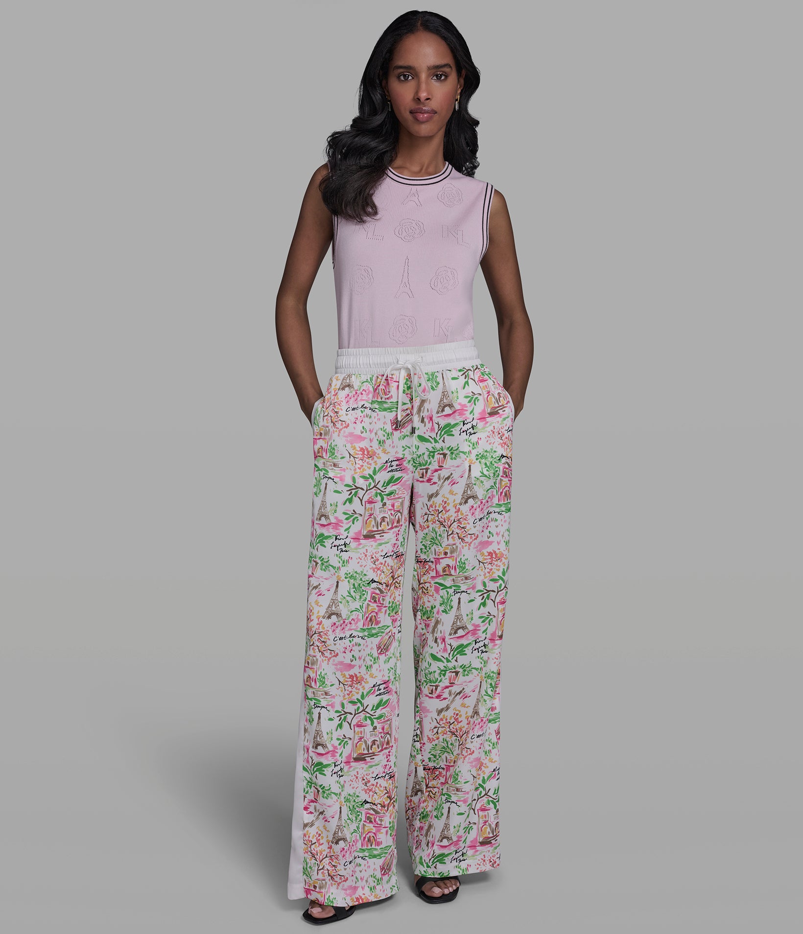 SATIN PRINTED FLORAL PANT View 1 | Women's Pants & Skirts