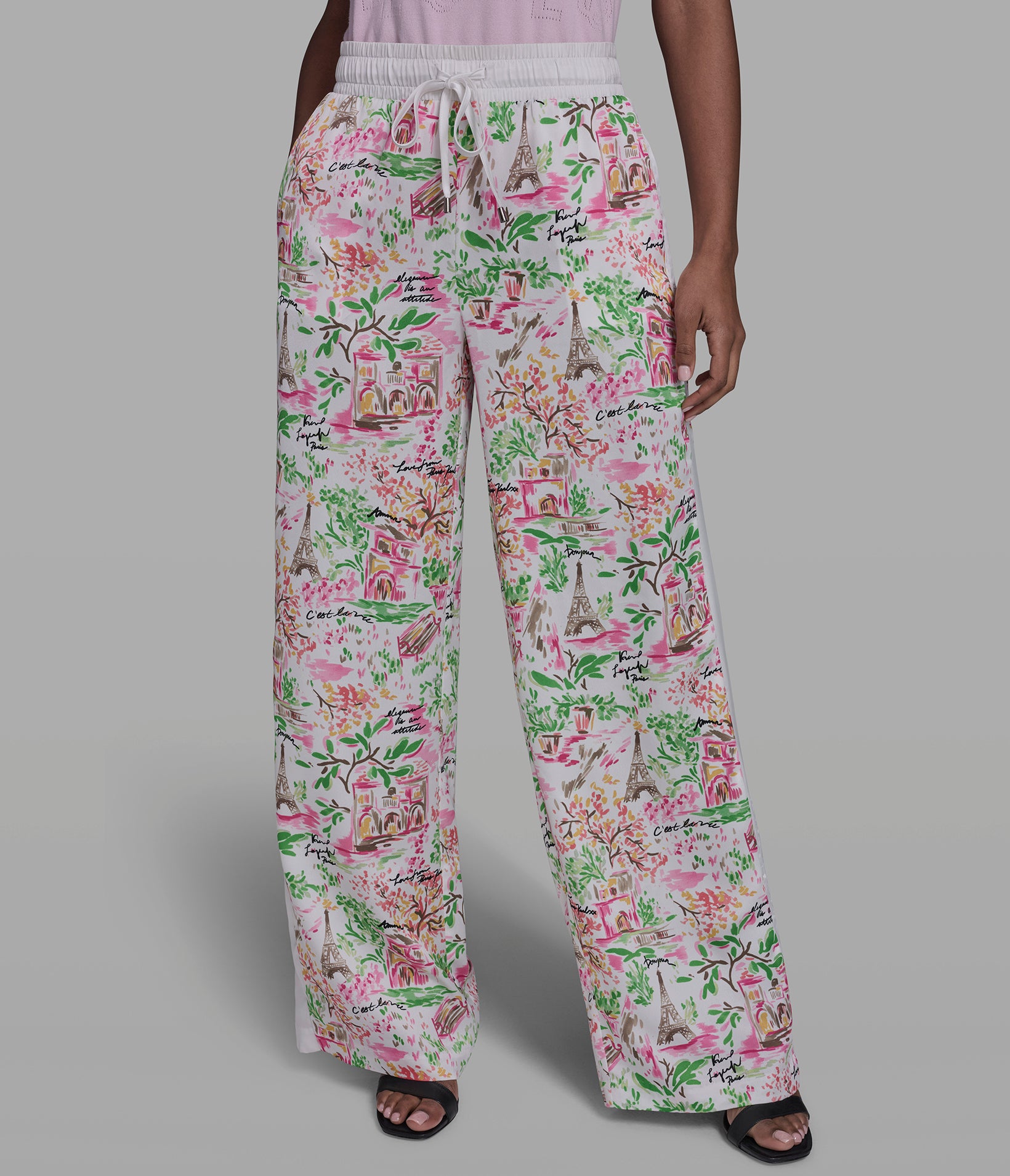 SATIN PRINTED FLORAL PANT VIEW 3 | Women's Pants & Skirts