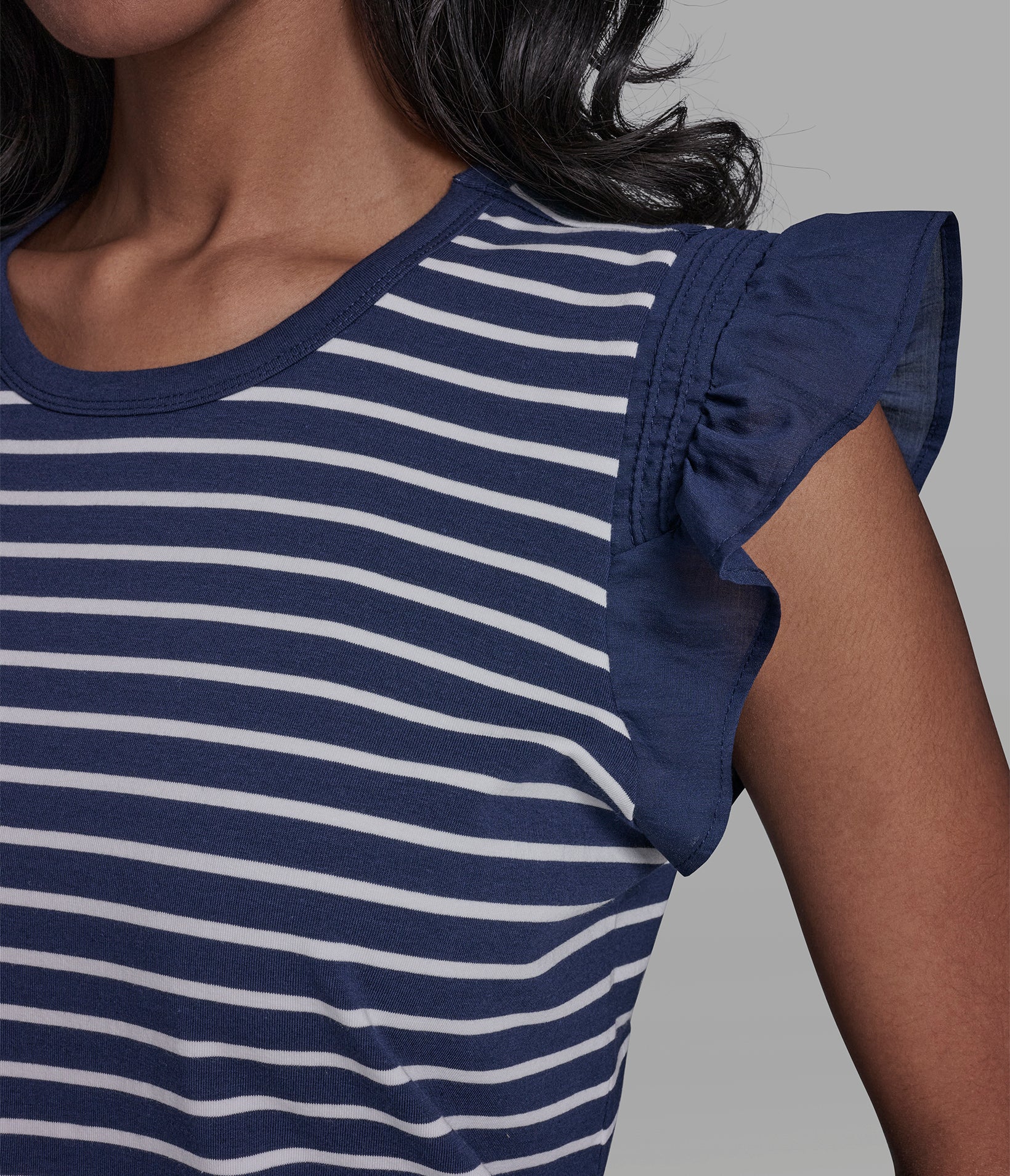 STRIPE RUFFLE KNIT TANK VIEW 6 | Women's Clothing Sale
