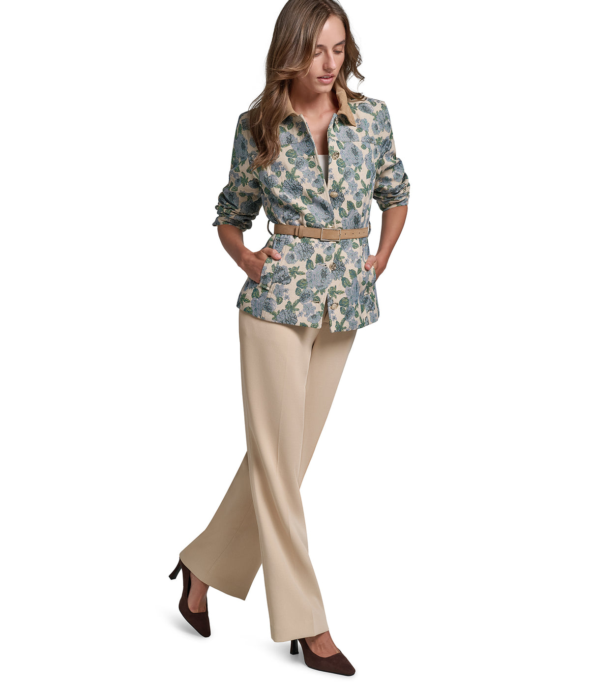 FLORAL BELTED BLAZER VIEW 4