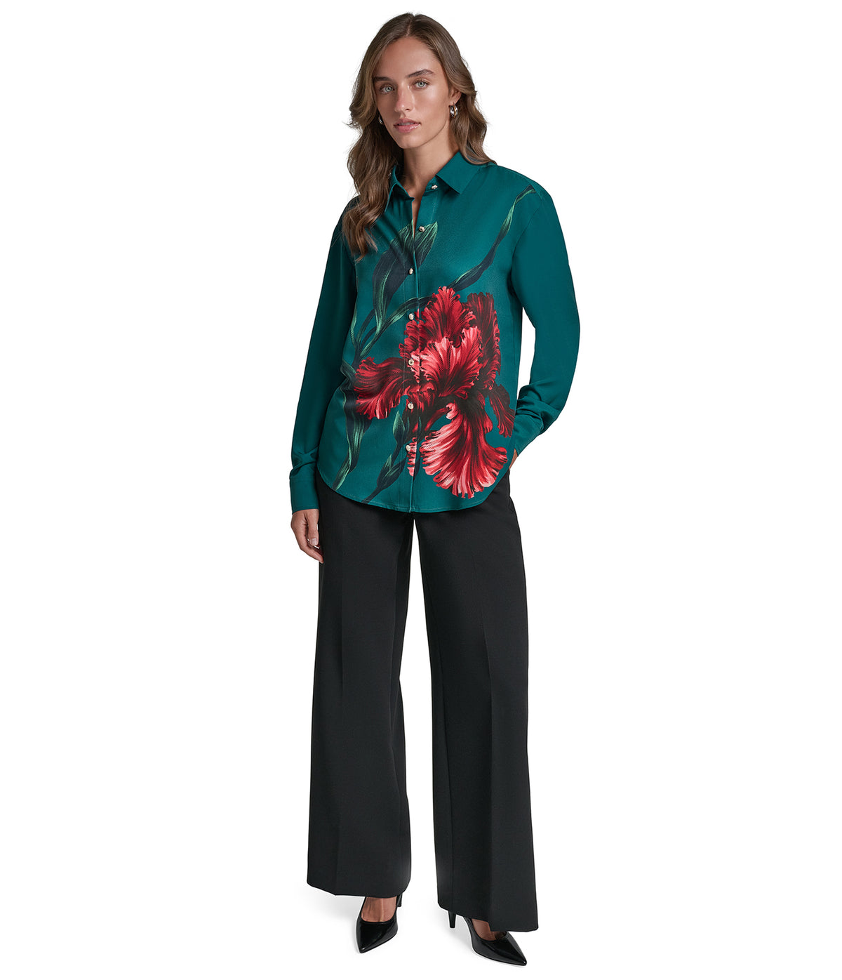 FLORAL PRINT BUTTON DOWN BLOUSE VIEW 4 | New Women's Clothing