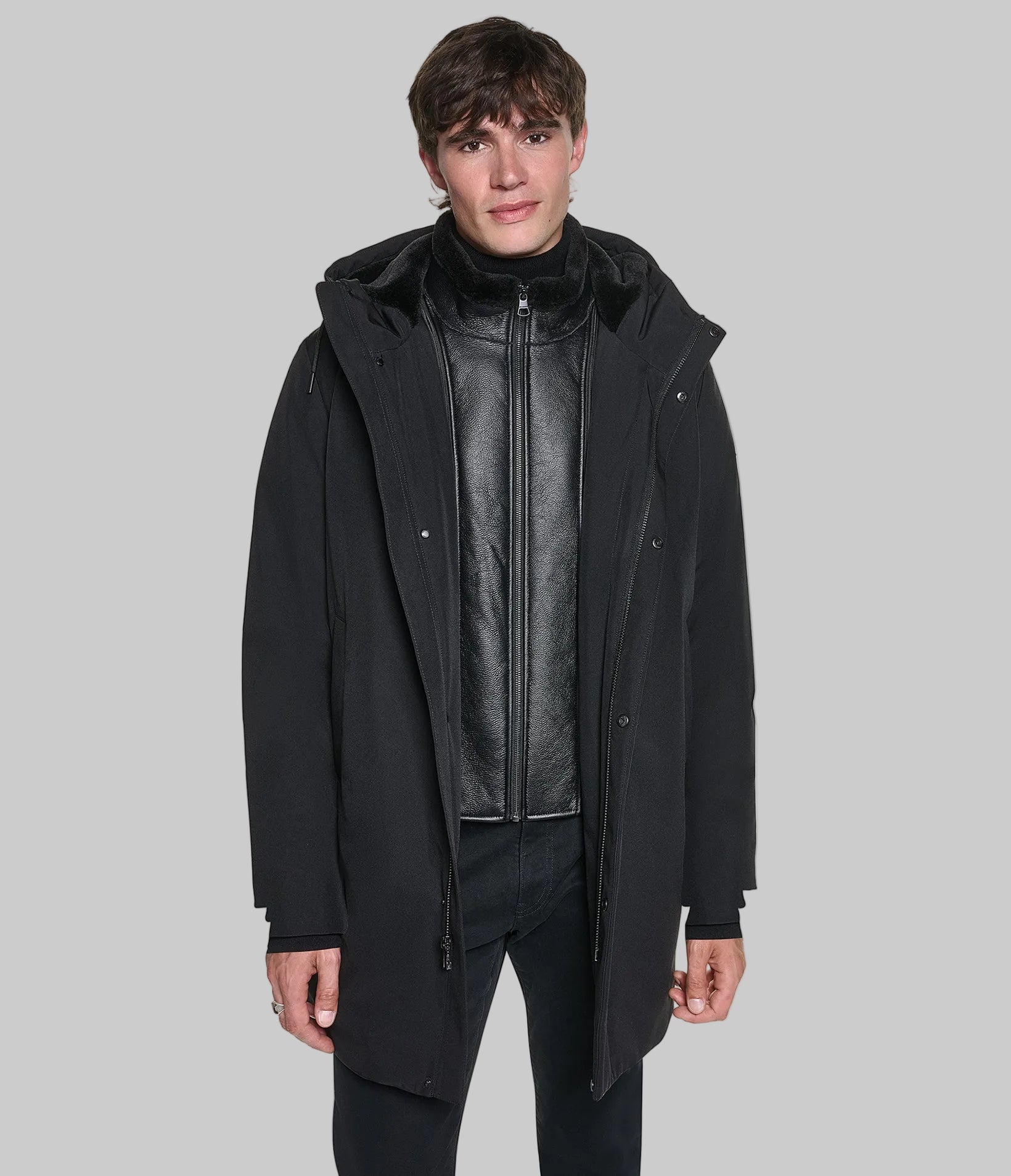 PARKA WITH SHEARLING BIB VIEW 3