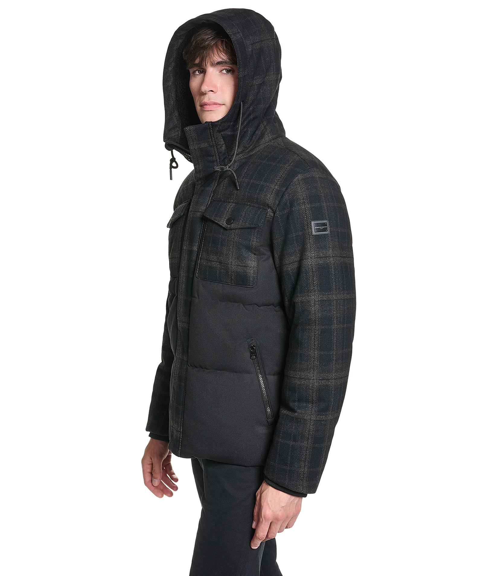 MIXED MEDIA HOODED JACKET VIEW 4