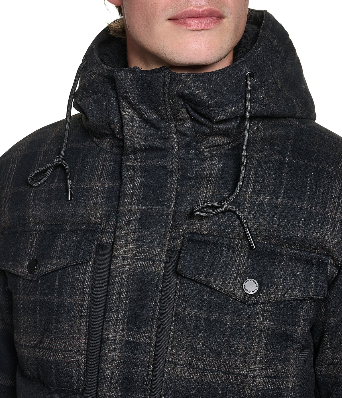 MIXED MEDIA HOODED JACKET VIEW 7
