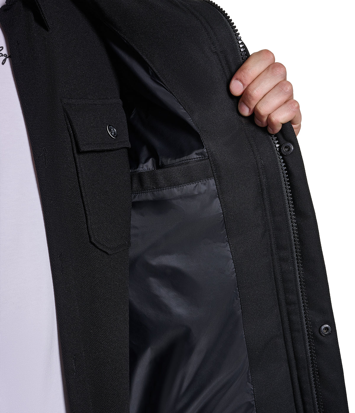 MIXED MEDIA HOODED JACKET VIEW 8