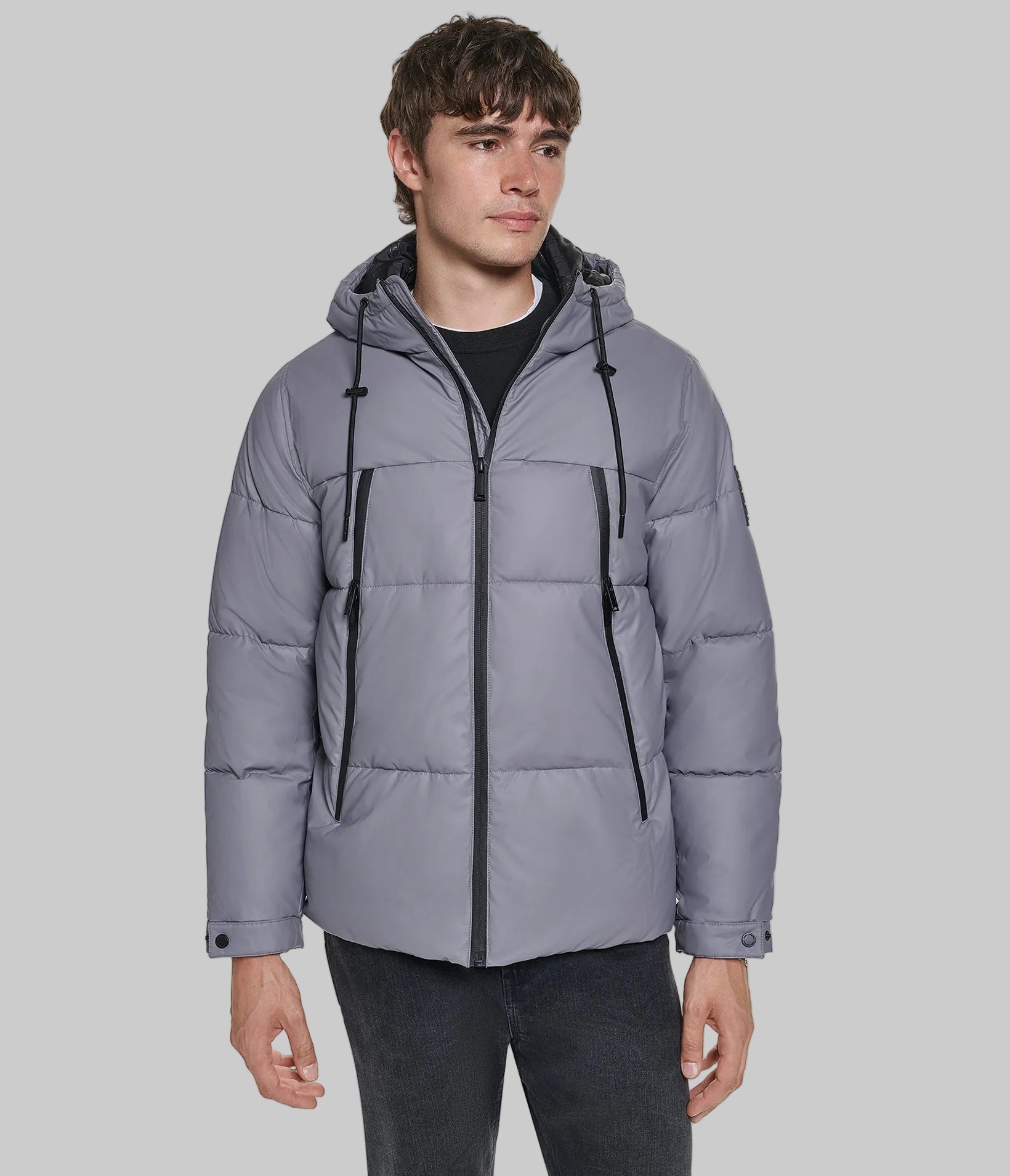 MID WEIGHT HOODED PUFFER WITH POCKETS View 1 | Online Exclusive
