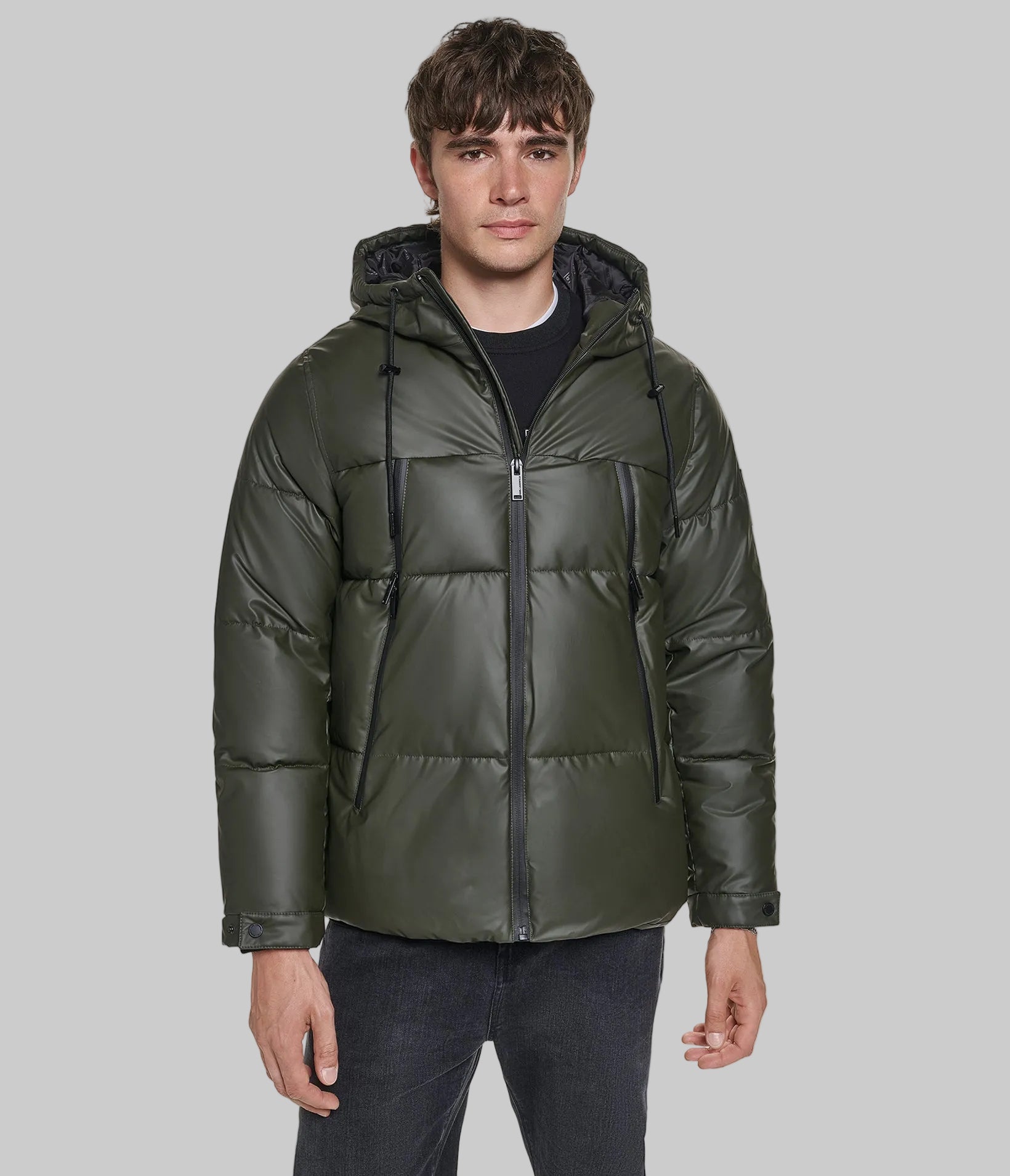 MID WEIGHT HOODED PUFFER WITH POCKETS View 1 | Online Exclusive