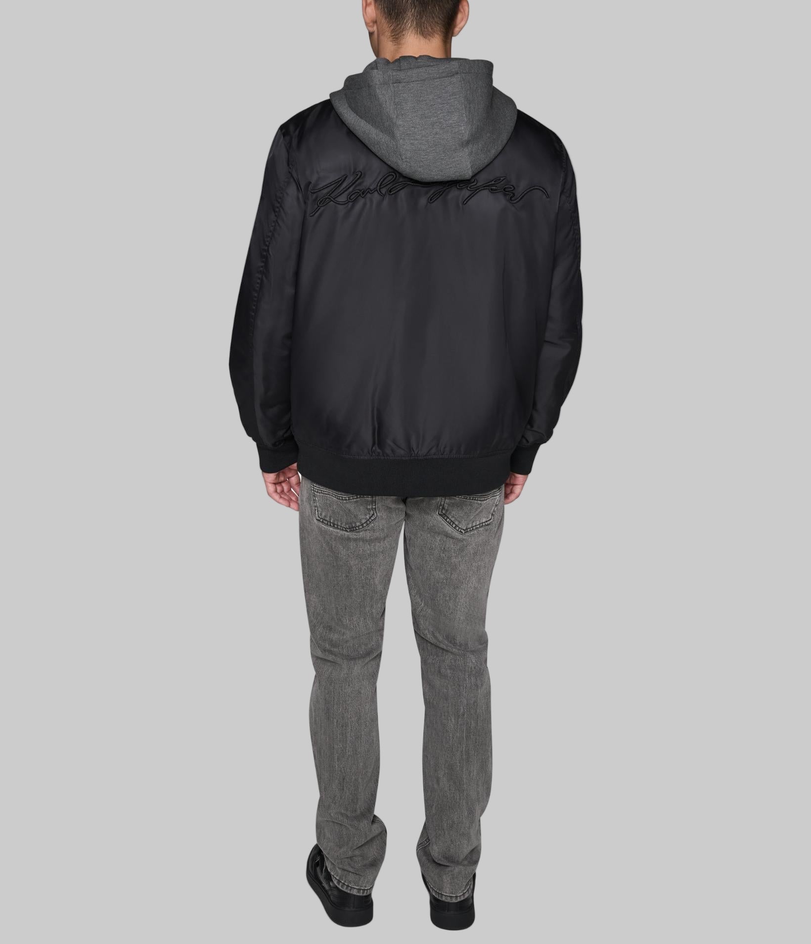 HOODED SIGNATURE LOGO BOMBER JACKET View 2 | Products