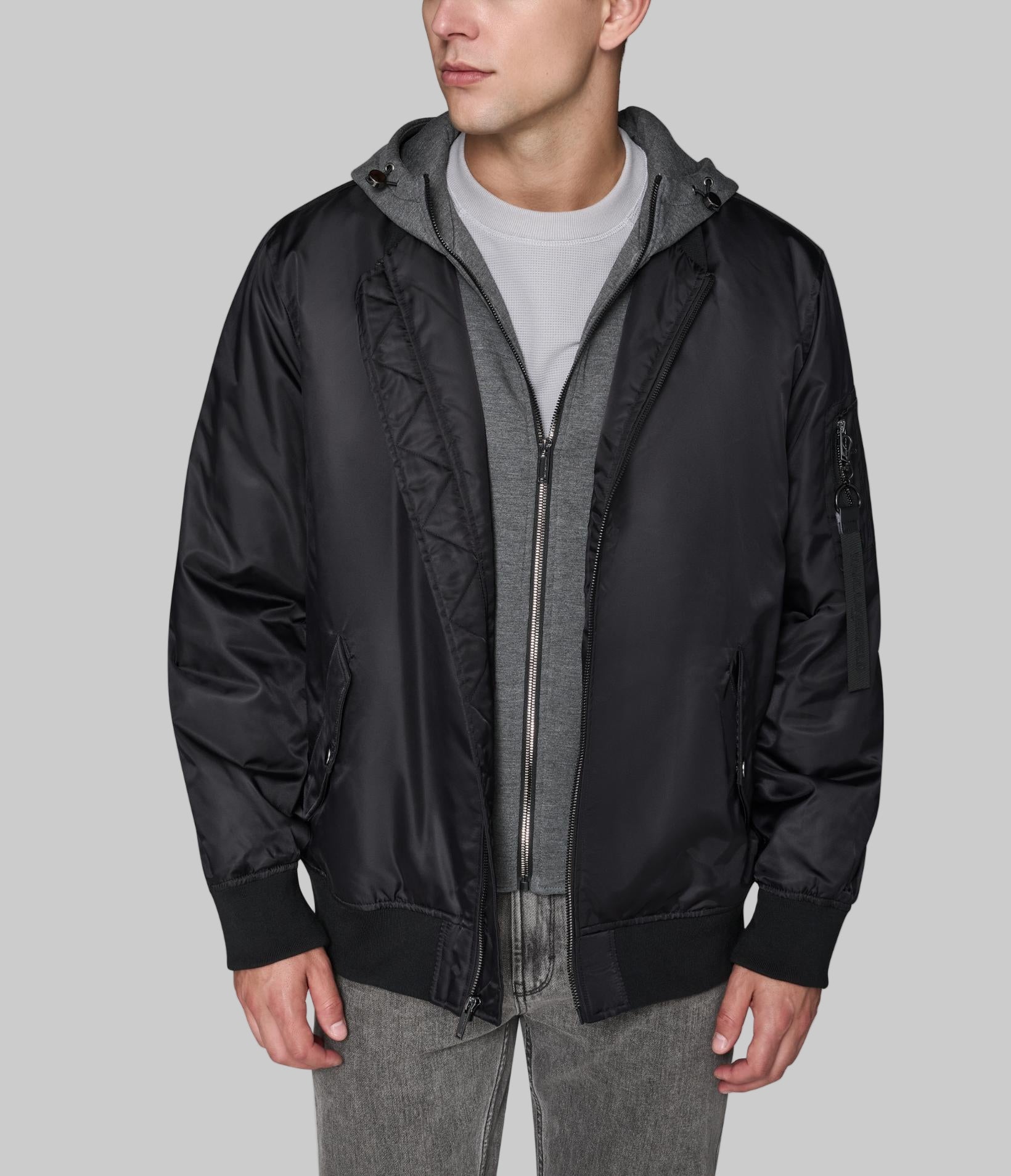 HOODED SIGNATURE LOGO BOMBER JACKET View 1 | Products