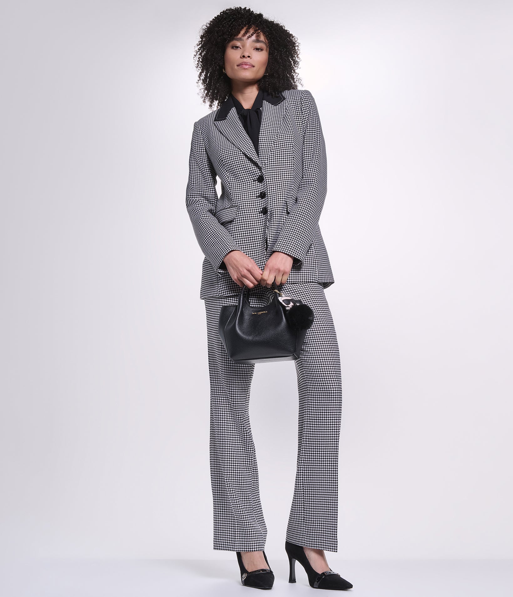 CO-ORD HOUSTOOTH CONTRAST LAPEL BLAZER VIEW 1