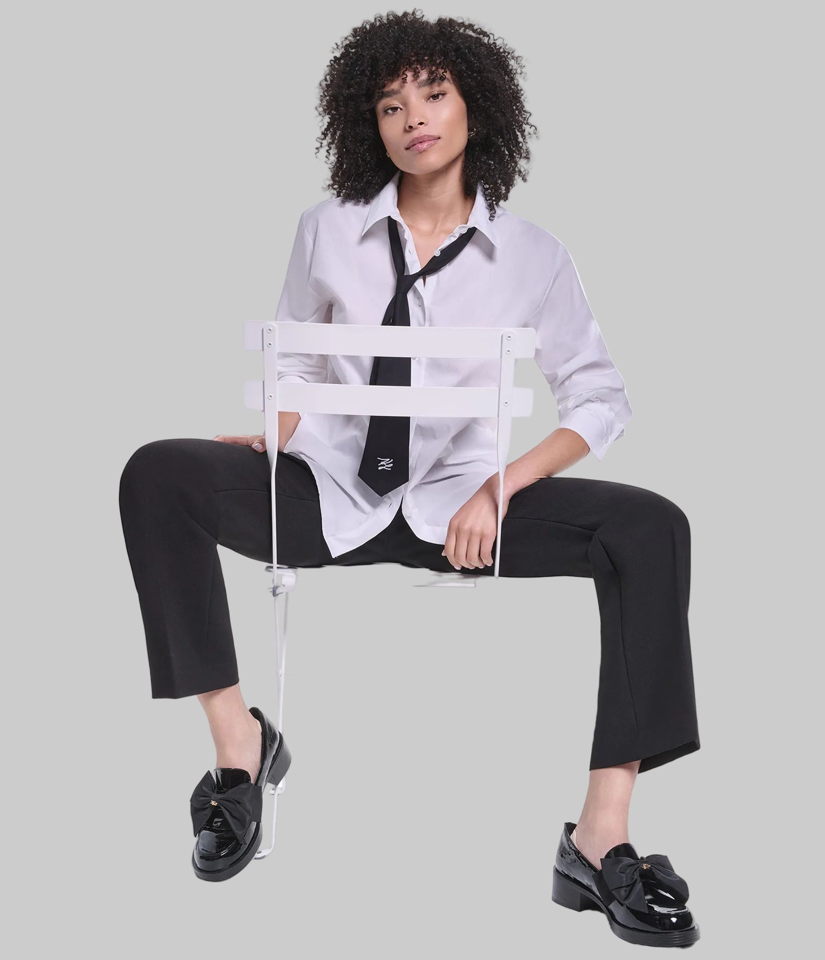 LONG SLEEVE POPLIN SHIRT WITH TIE VIEW 1