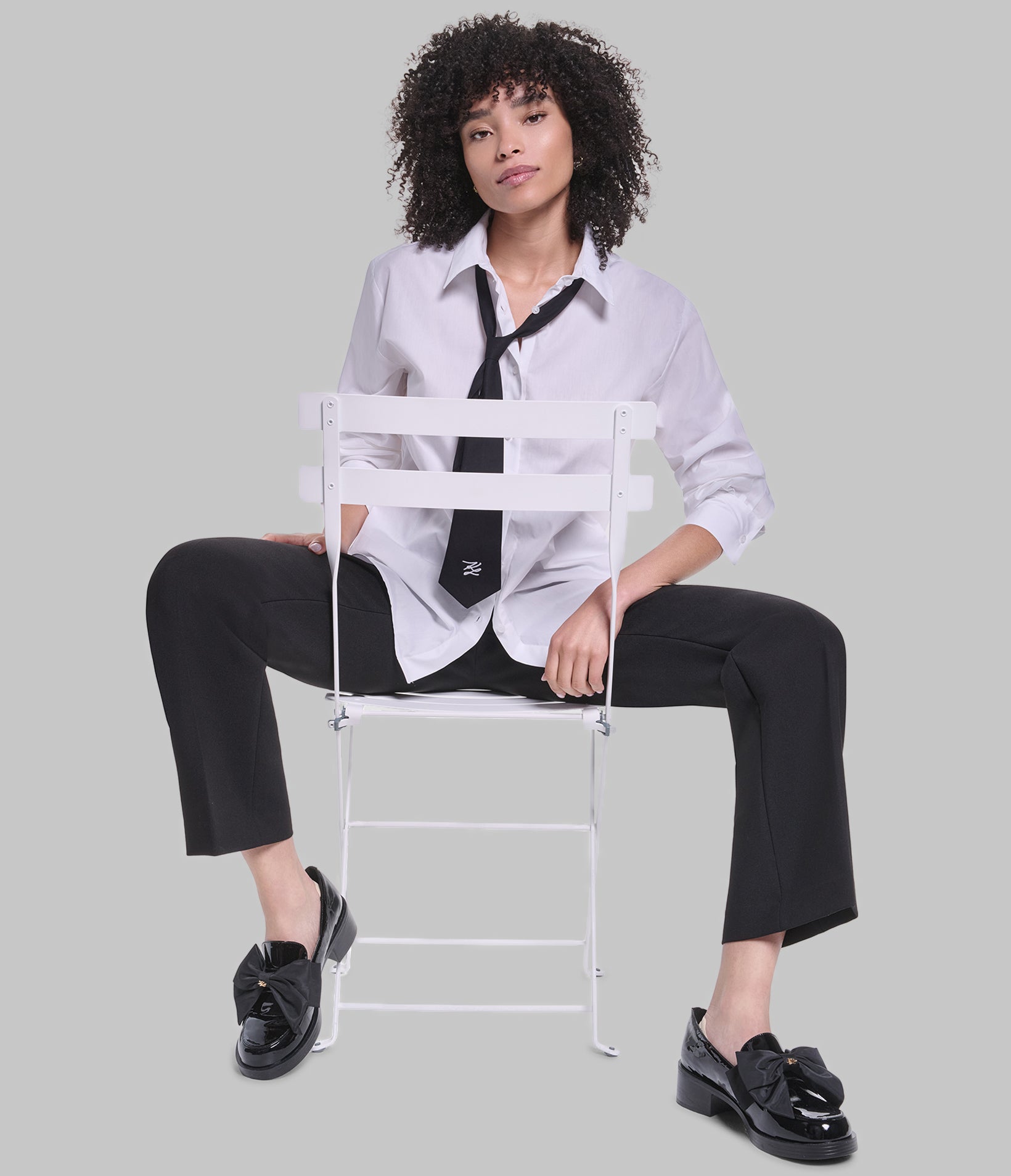 LONG SLEEVE POPLIN SHIRT WITH TIE View 1 | New Women's Clothing