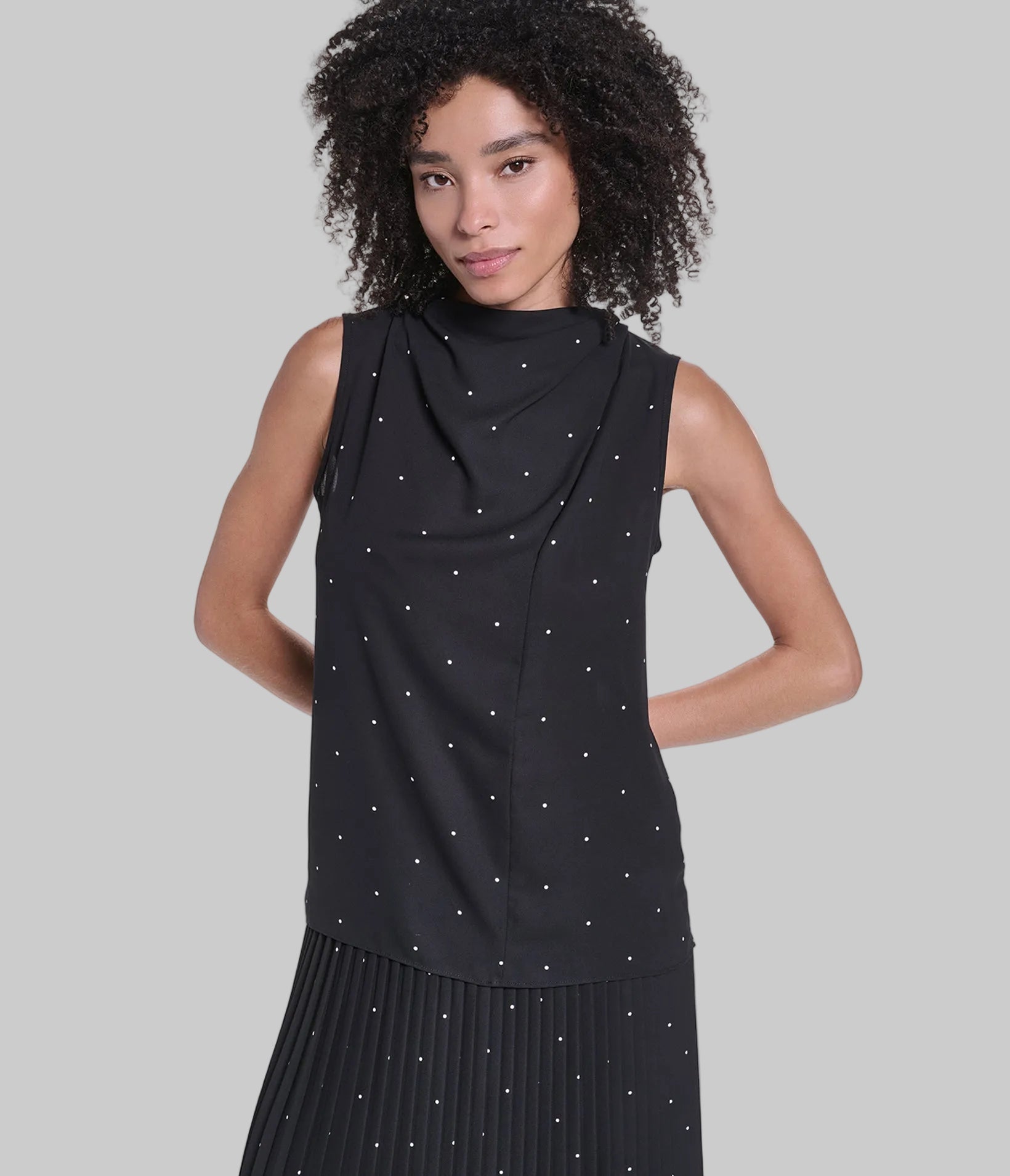 SHORT SLEEVE POLKA DOT PRINT SHIRT VIEW 2