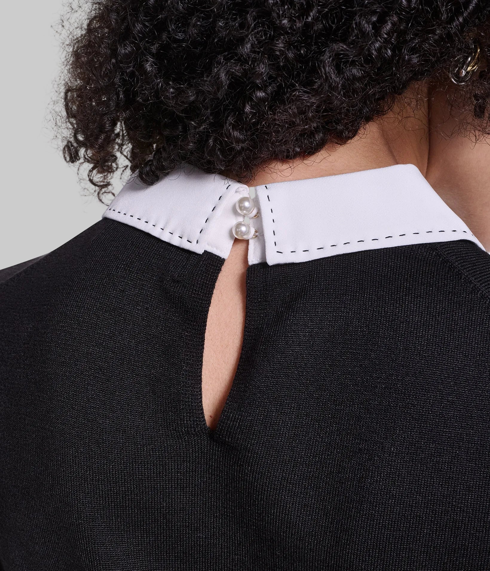 SHORT SLEEVE COLLAR BOW DETAIL SWEATER VIEW 8