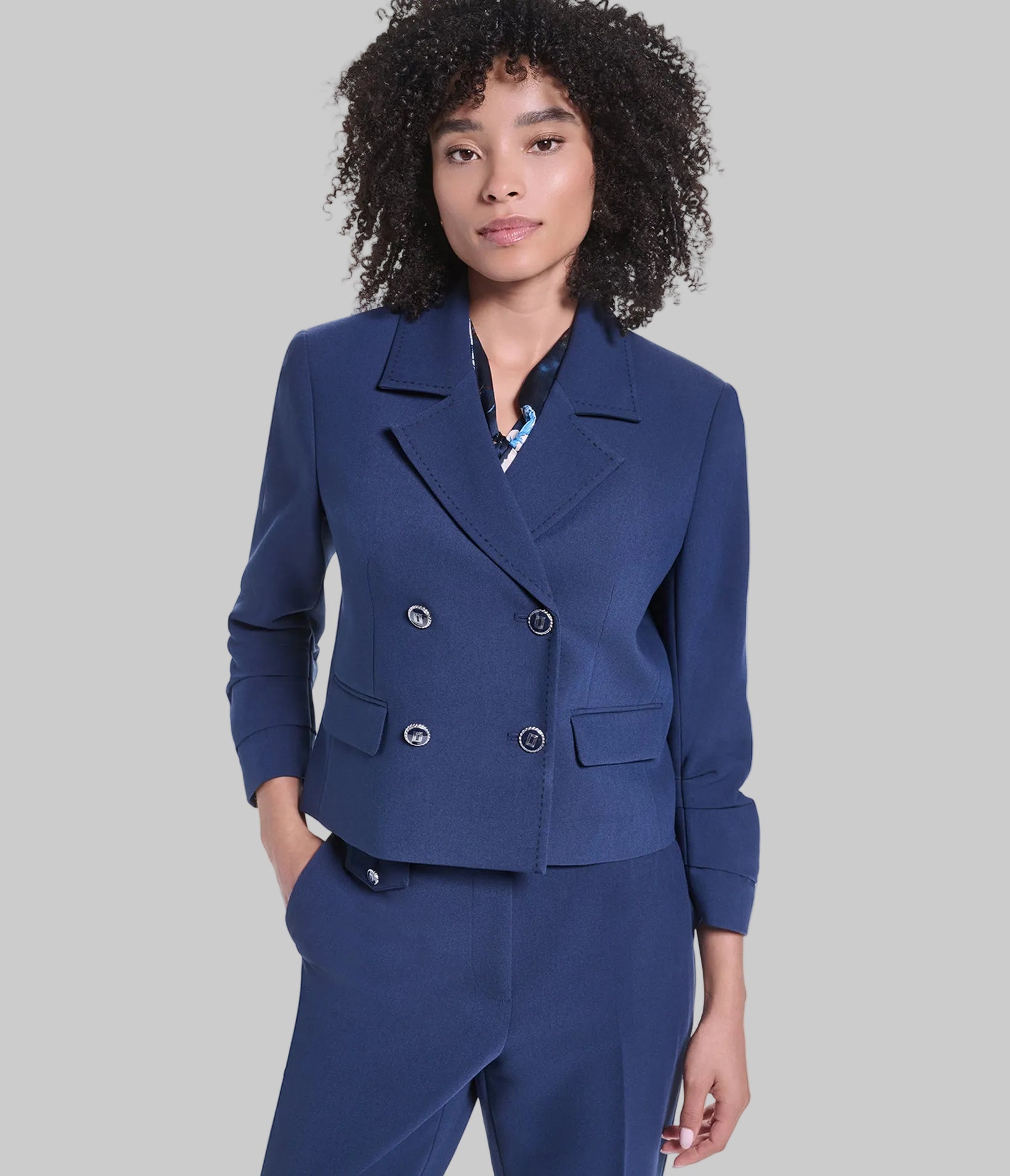 CO-ORD WOVEN CROPPED BLAZER VIEW 1
