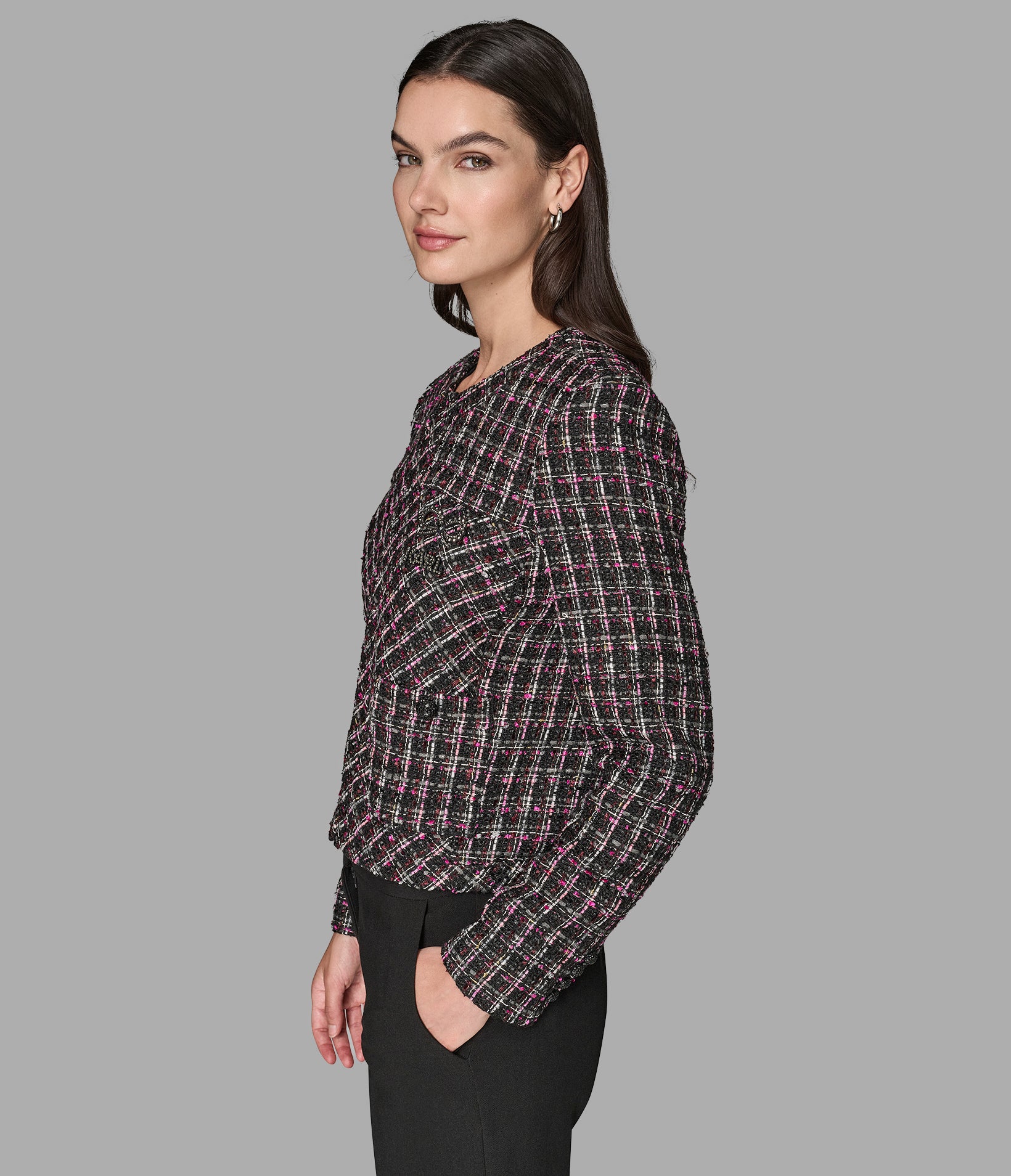 CROPPED TWEED JACKET VIEW 4 | Jackets & Coats