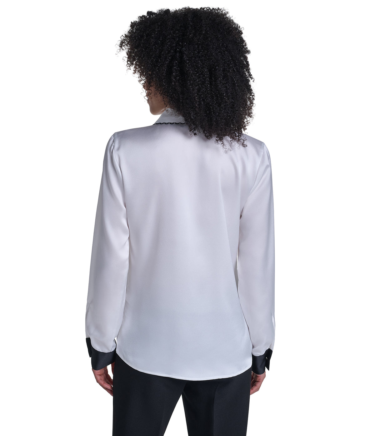 LONG SLEEVE WOVEN TOP WITH EMBOSSED PEARLS VIEW 2