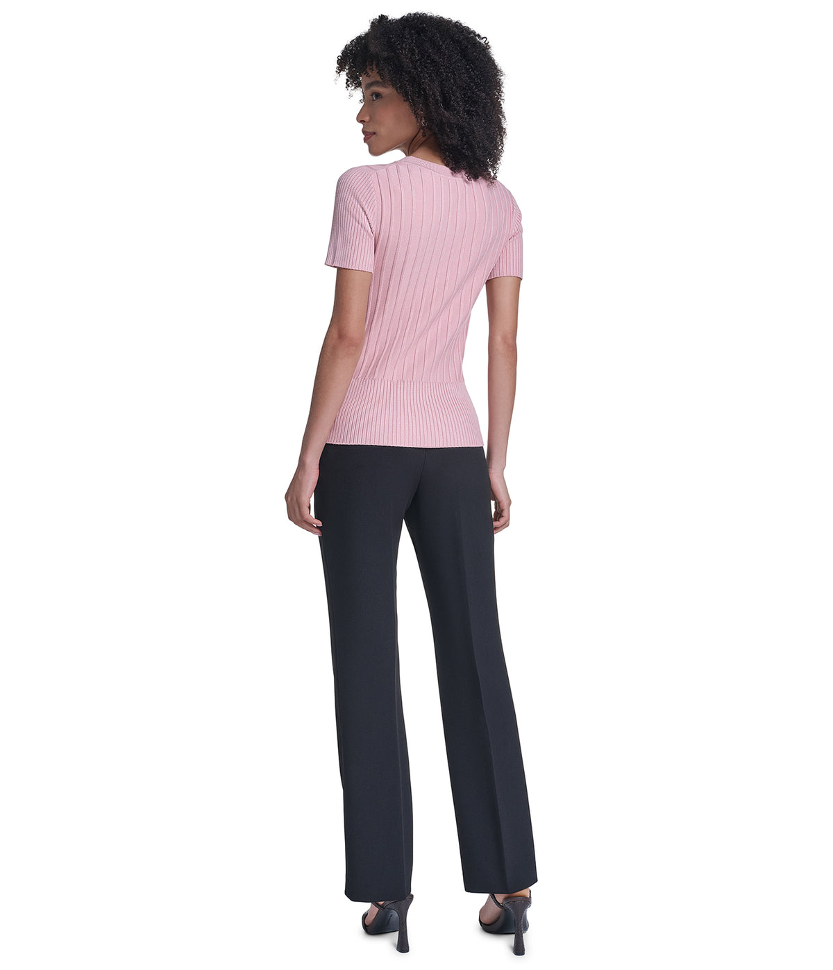SHORT SLEEVE RIBBED SWEATER VIEW 2