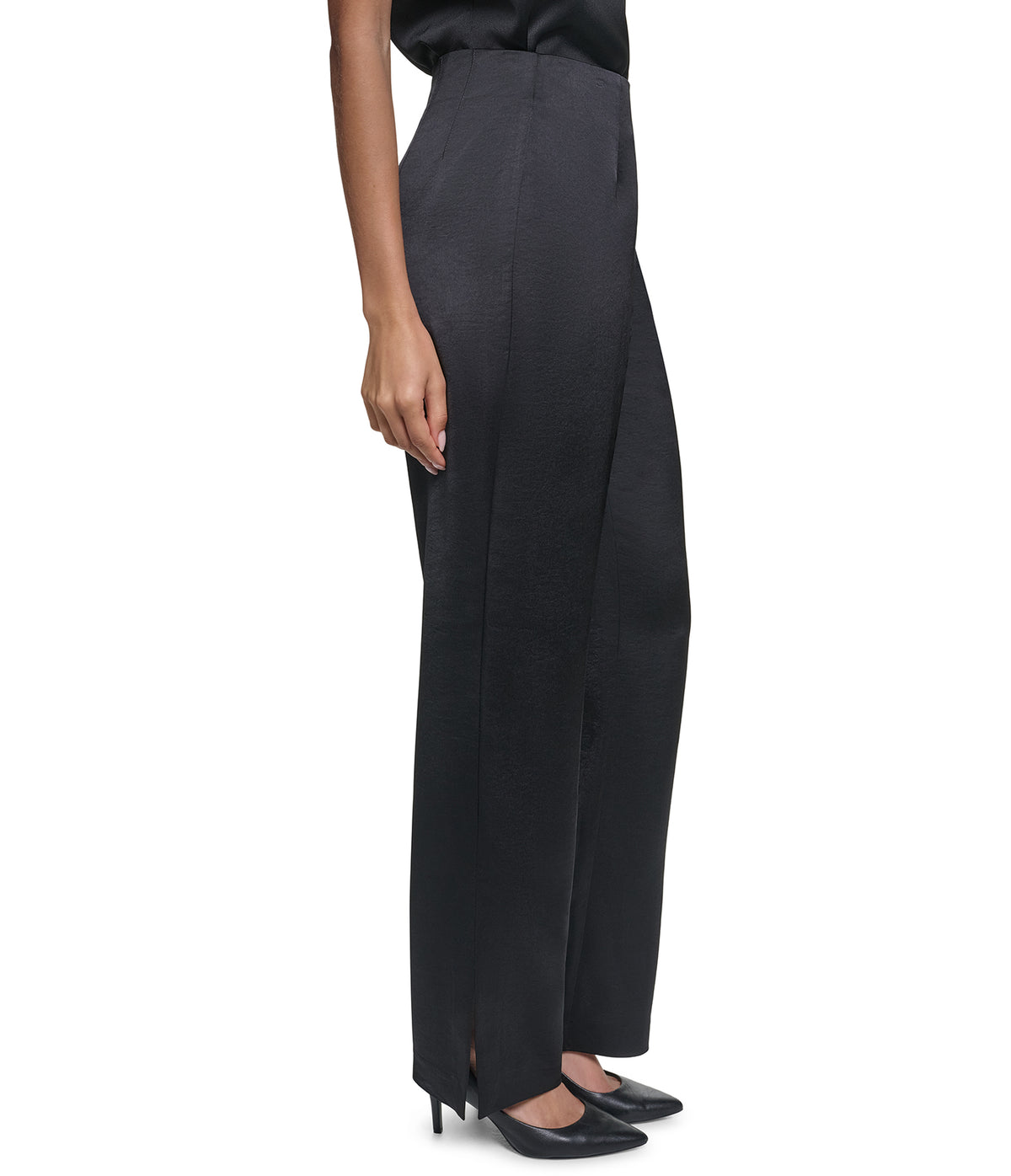 SATIN PANTS WITH ANKLE SLIT VIEW 3