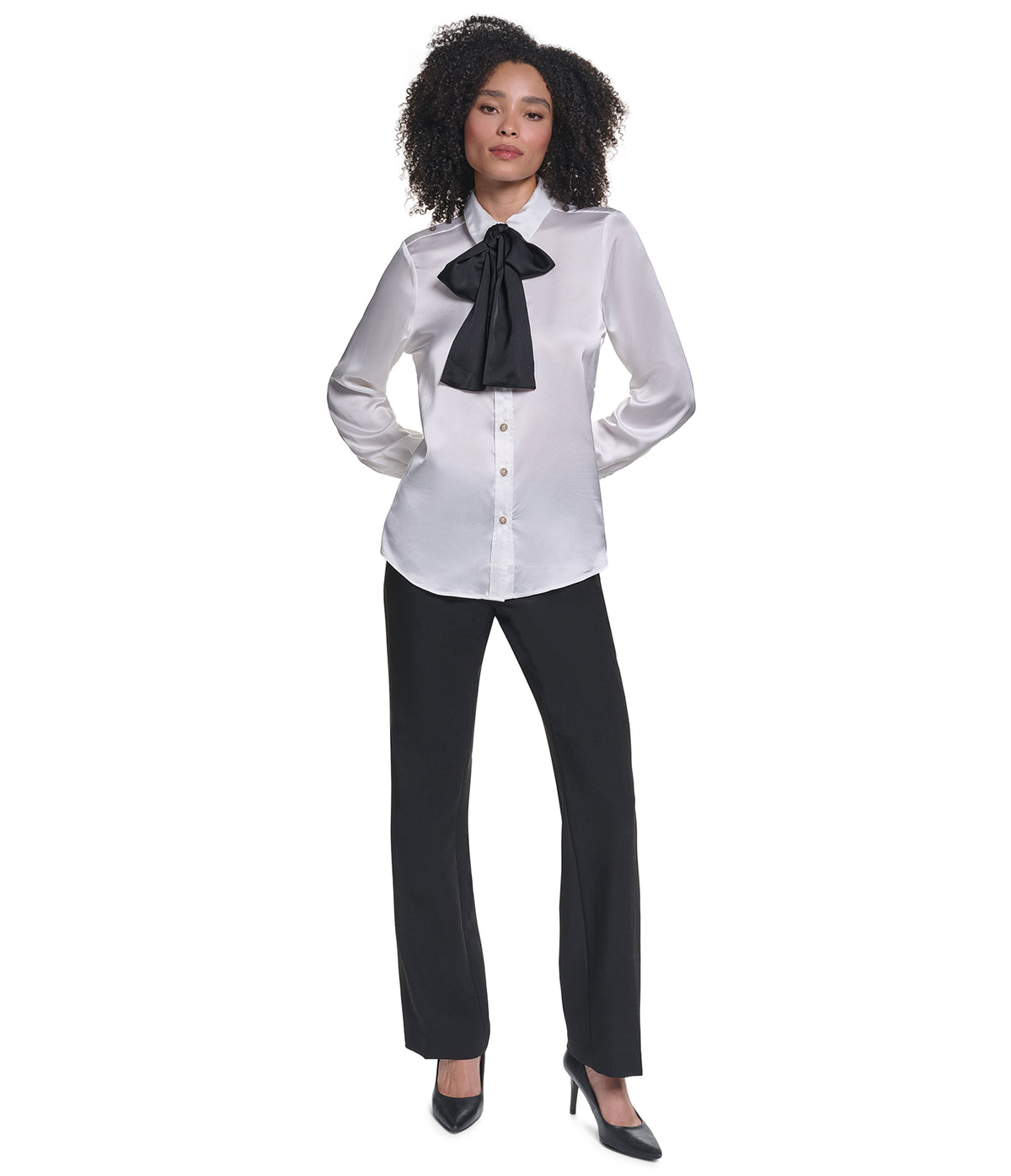 BOW TIE WOVEN BLOUSE VIEW 5
