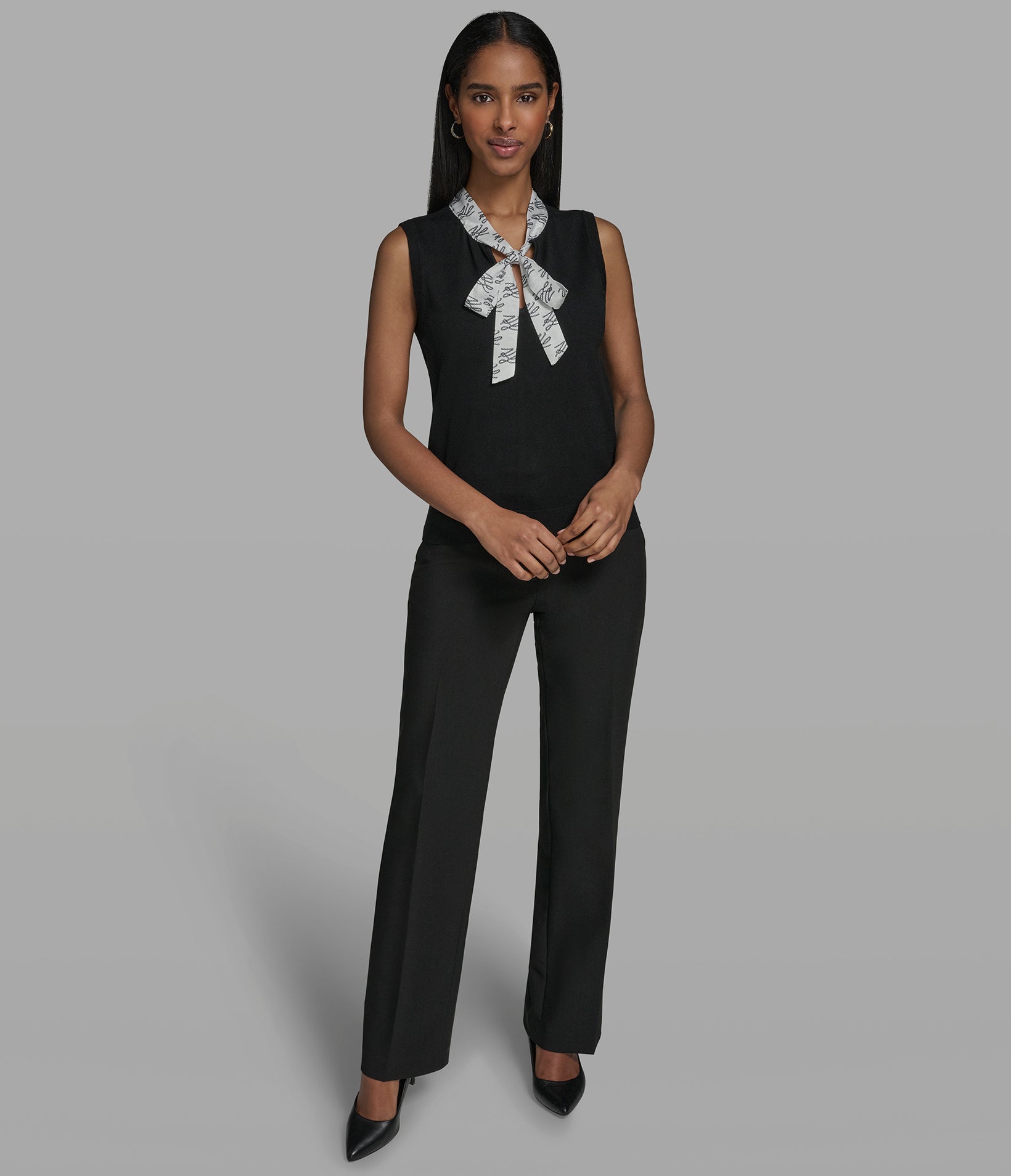 SLEEVELESS SWEATER WITH TIE FRONT VIEW 4 | New Women's Clothing