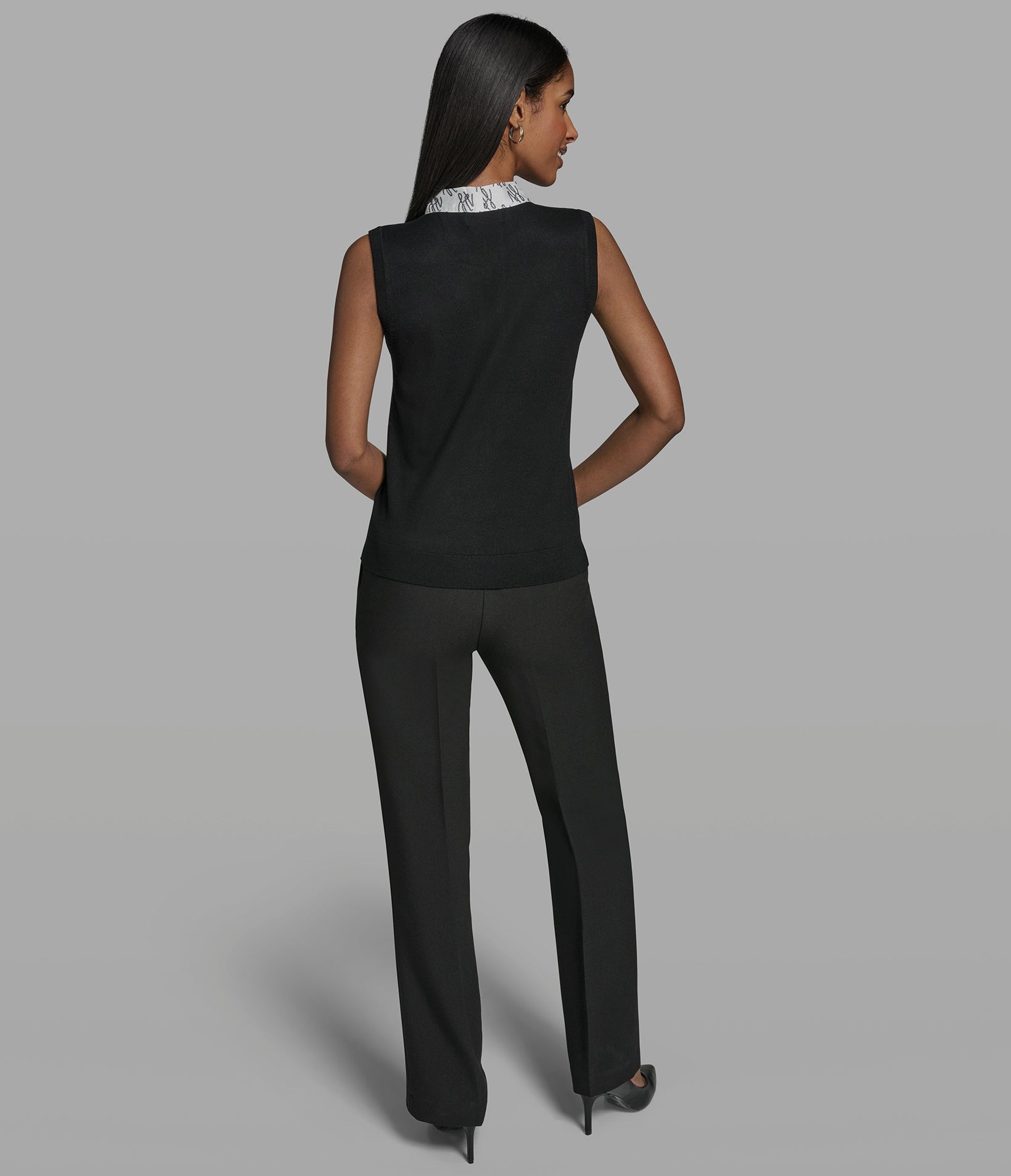 SLEEVELESS SWEATER WITH TIE FRONT VIEW 5 | New Women's Clothing