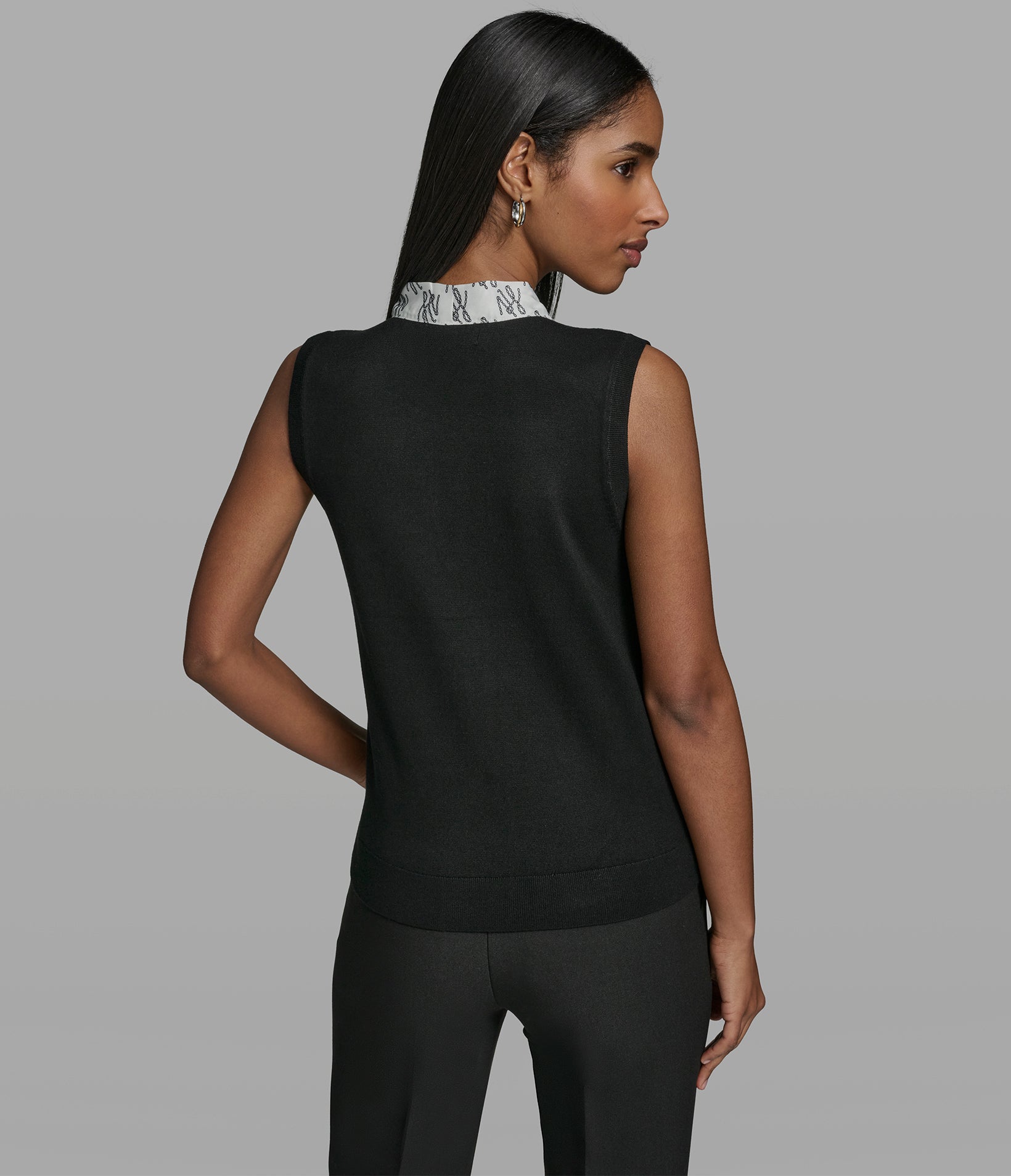 SLEEVELESS SWEATER WITH TIE FRONT View 2 | New Women's Clothing