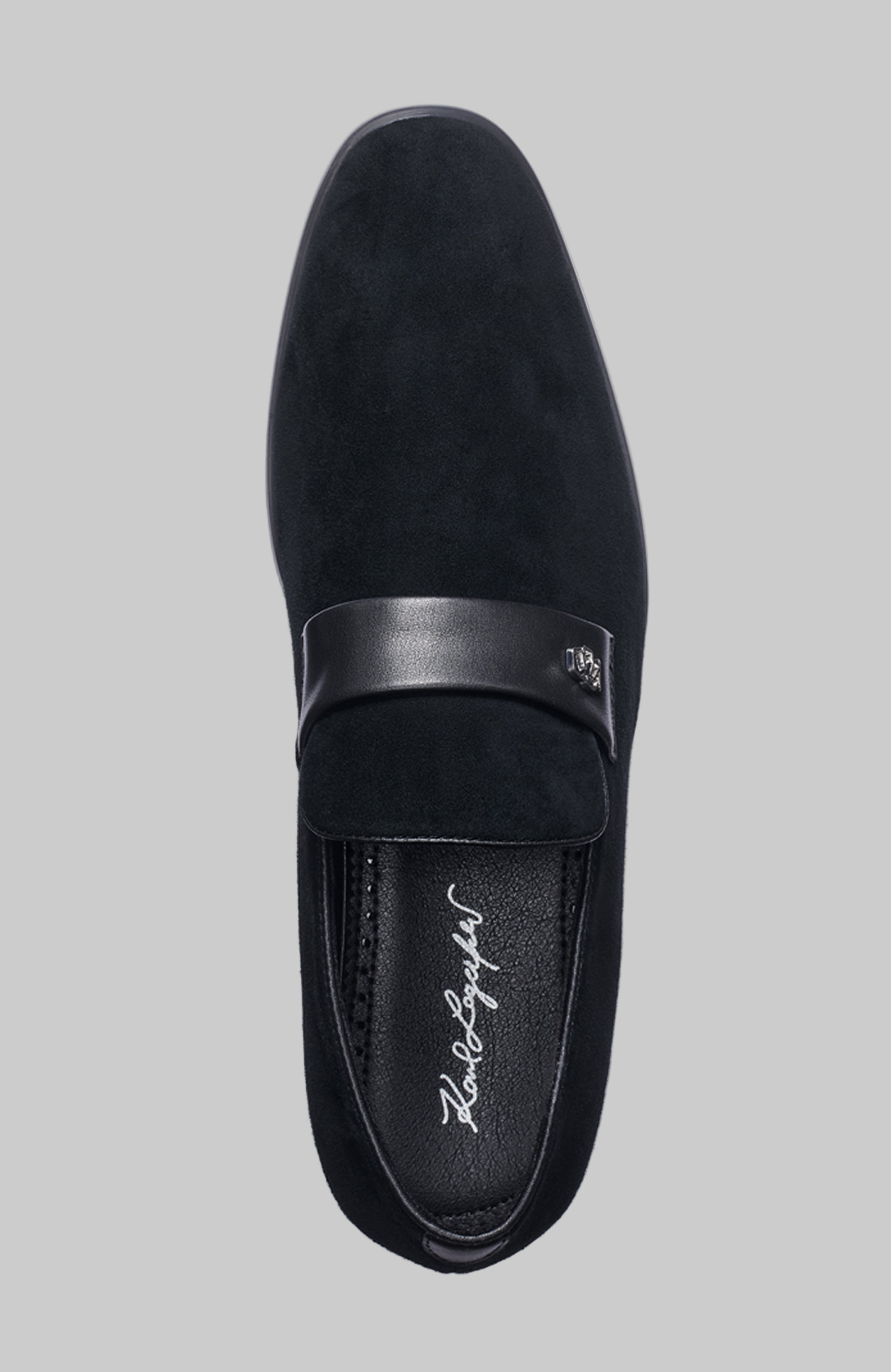 SUEDE EVENING LOAFER WITH LEATHER BAND VIEW 4 | Men's Shoes