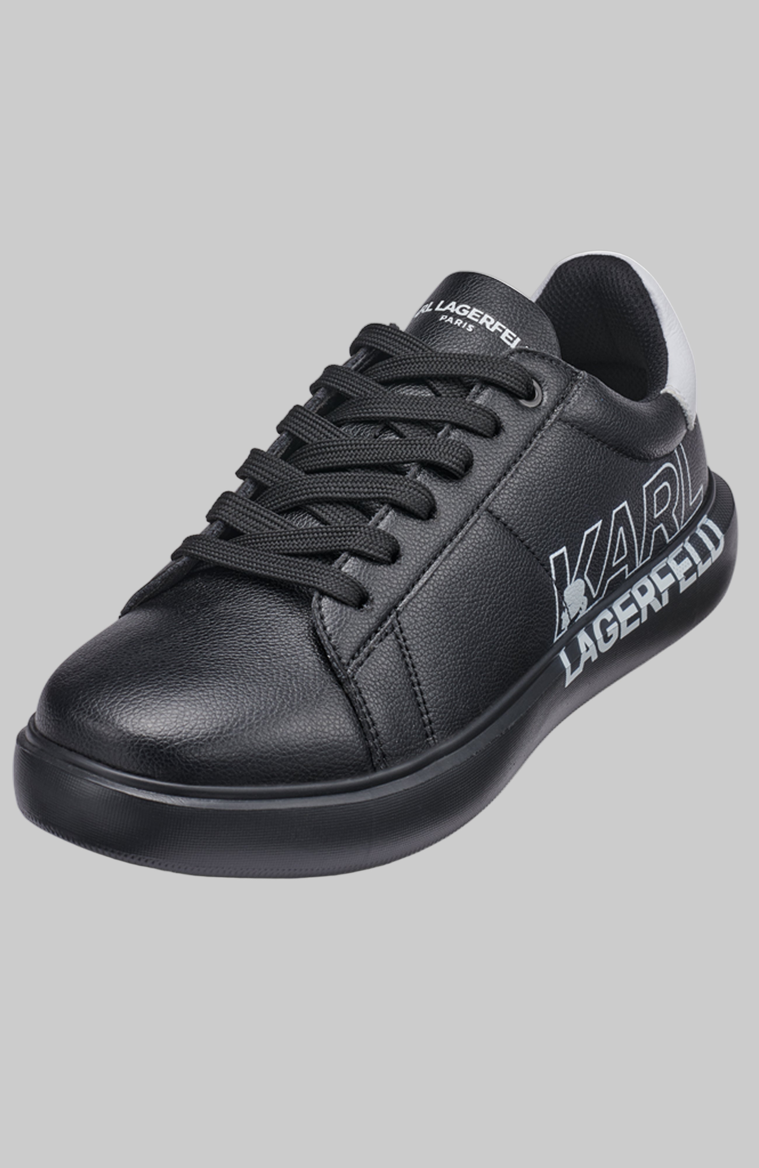 LEATHER SNEAKER WITH KARL LOGO View 2 | Men's Shoes