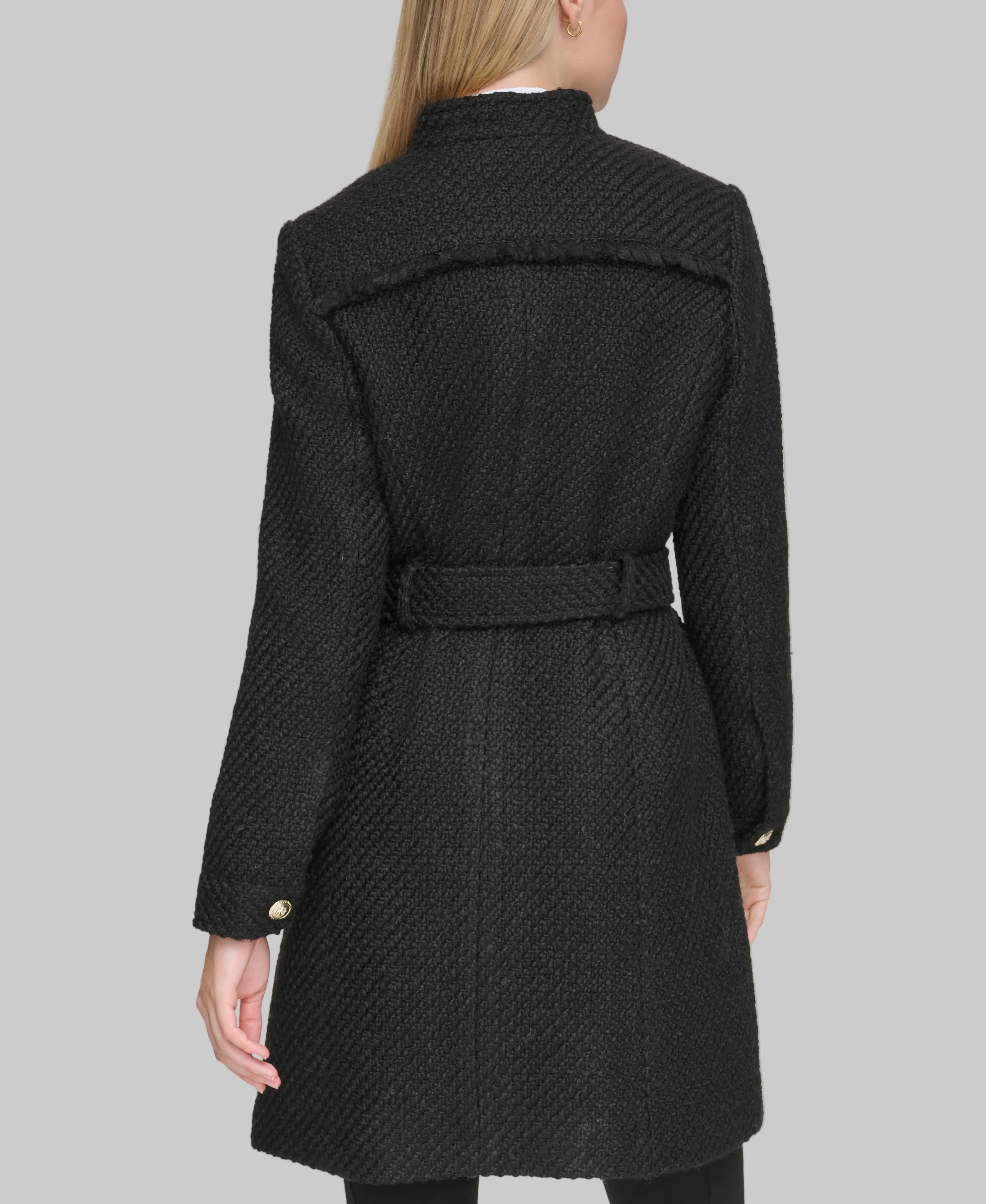 Tweed Belted Topper | Jackets & Blazers | Karl Lagerfeld Paris