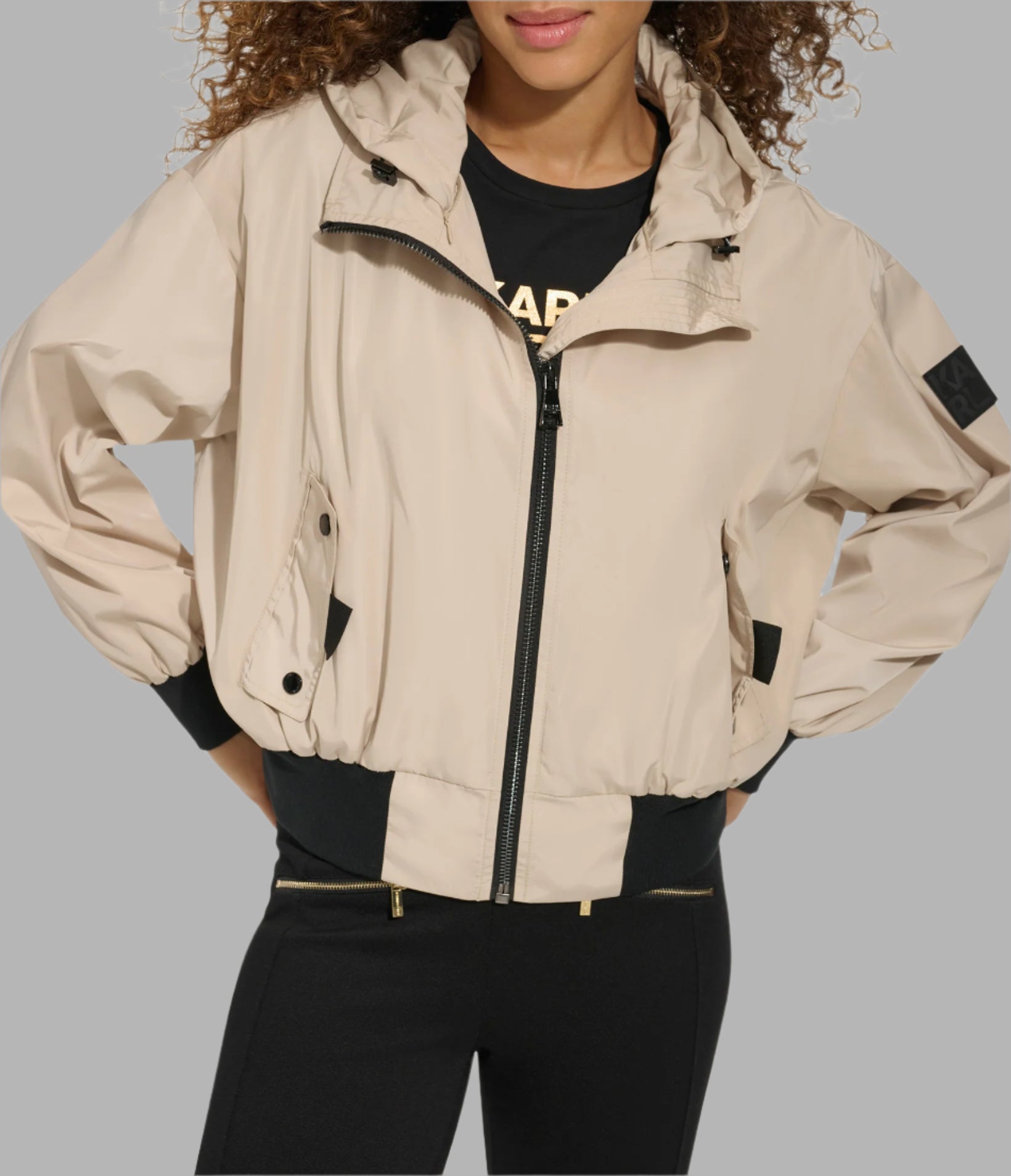DOLMAN SLEEVE BOMBER VIEW 3 | Women's Clothing