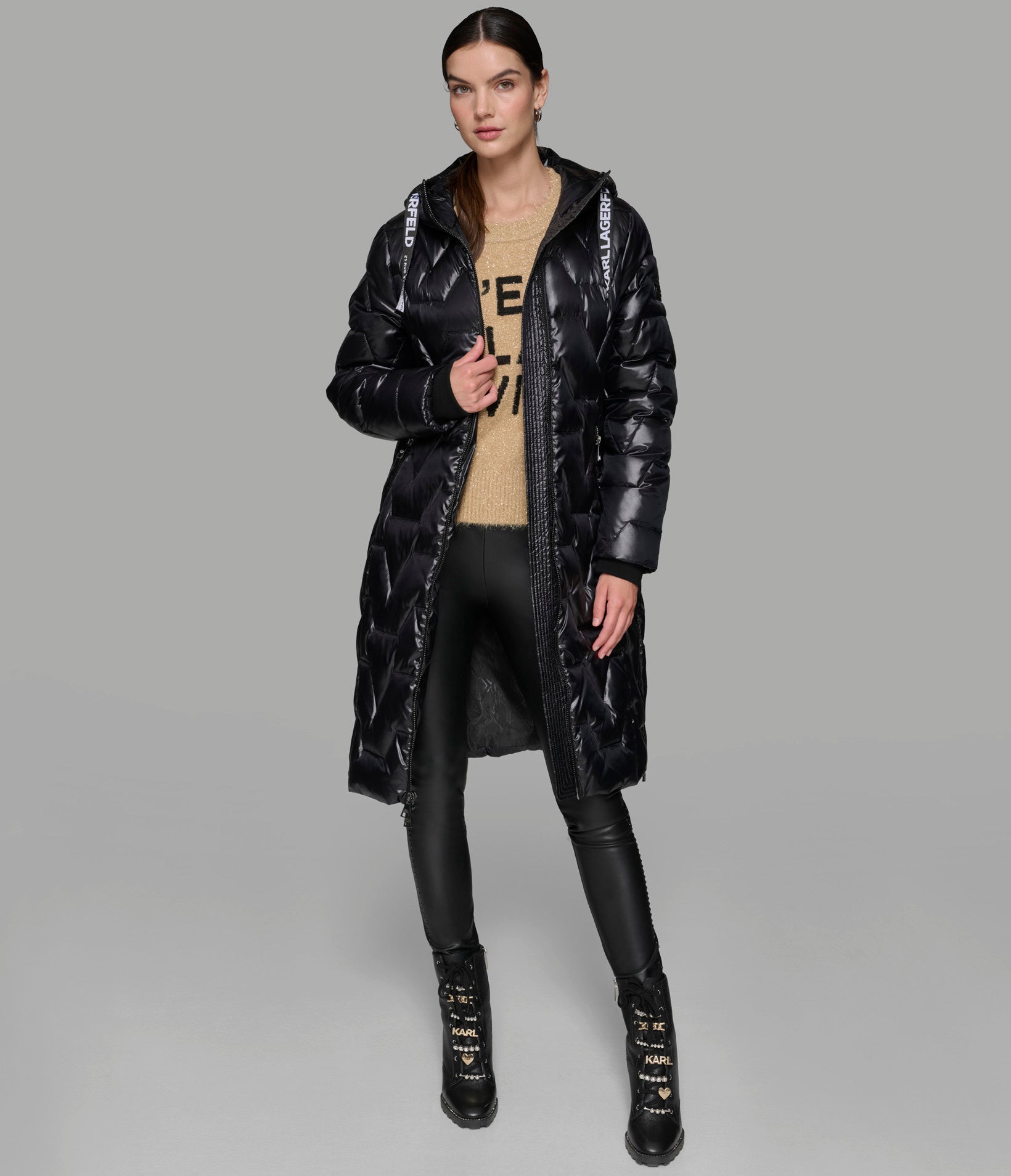Karl Lagerfeld Leggings Midnight Paris Black