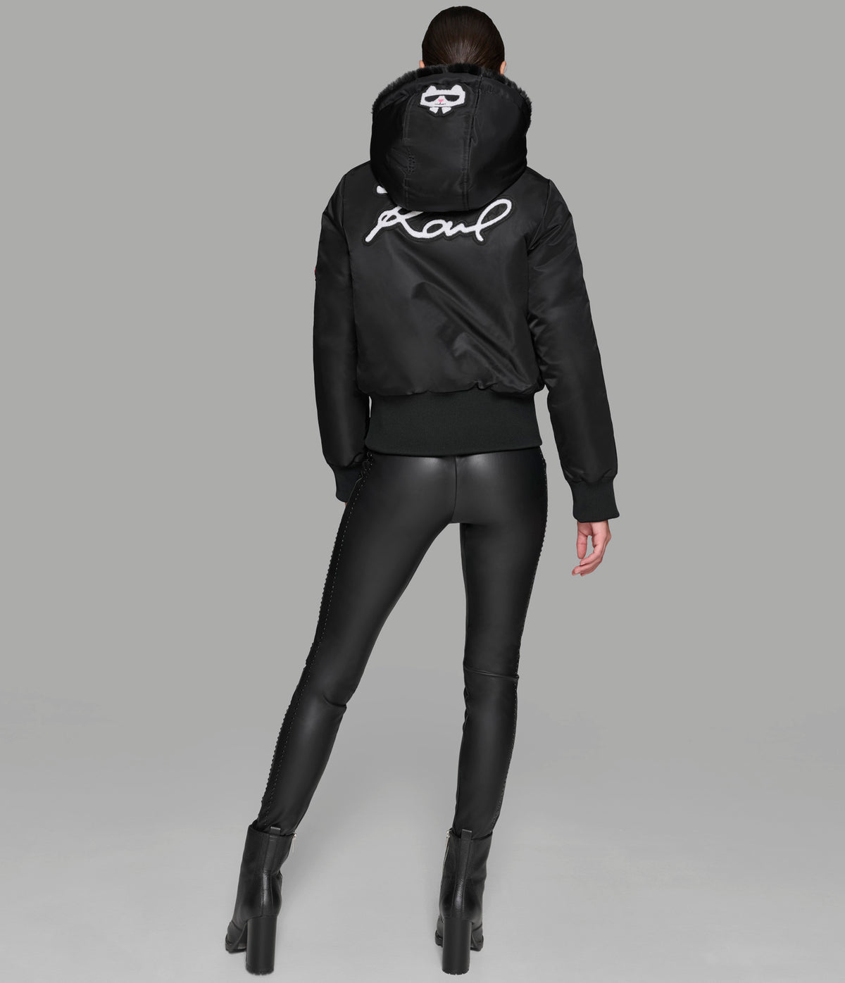 Logo Patch Hooded Bomber Jacket | Jackets & Blazers | Karl Lagerfeld Paris