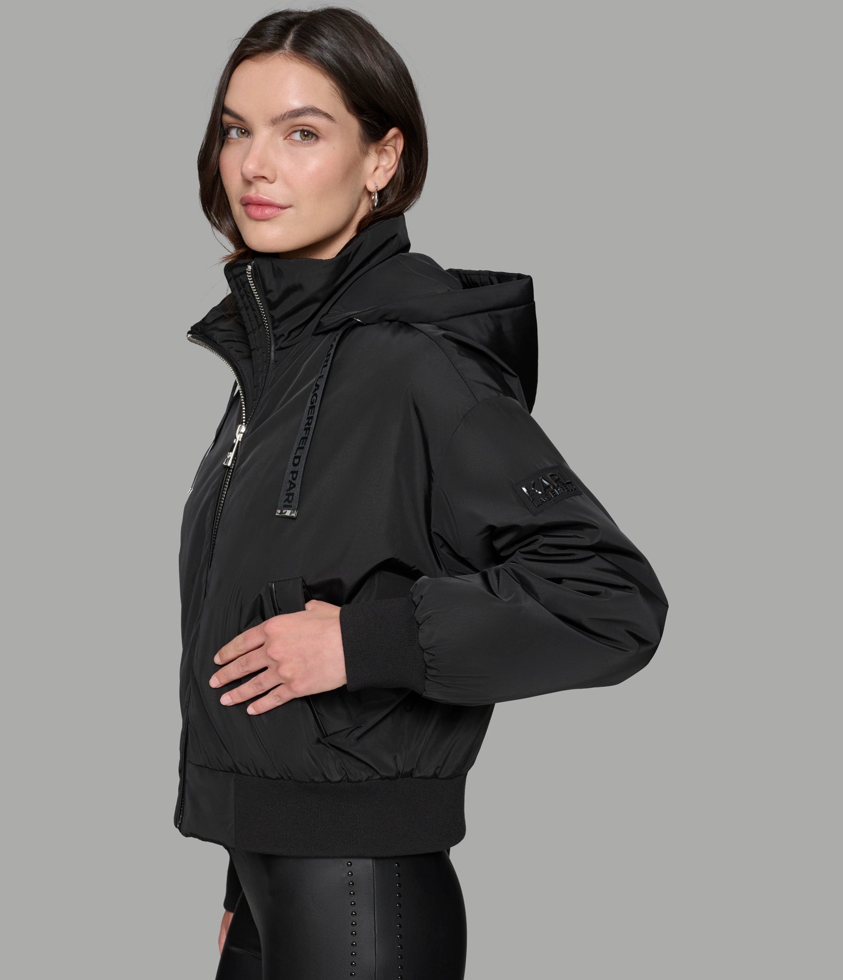 CROPPED LOGO BOMBER JACKET VIEW 3 | Women's Clothing Sale