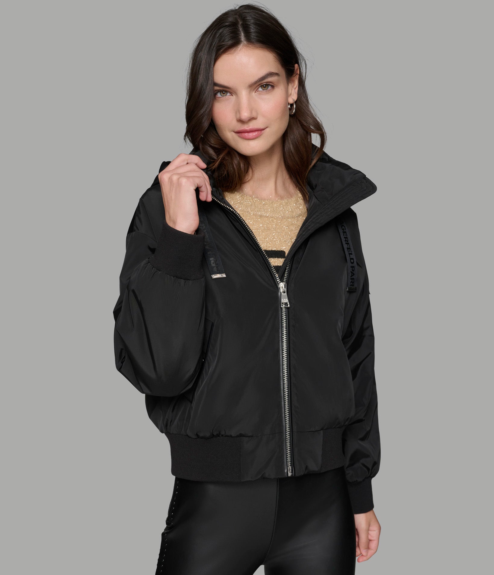 CROPPED LOGO BOMBER JACKET View 1 | Women's Clothing Sale