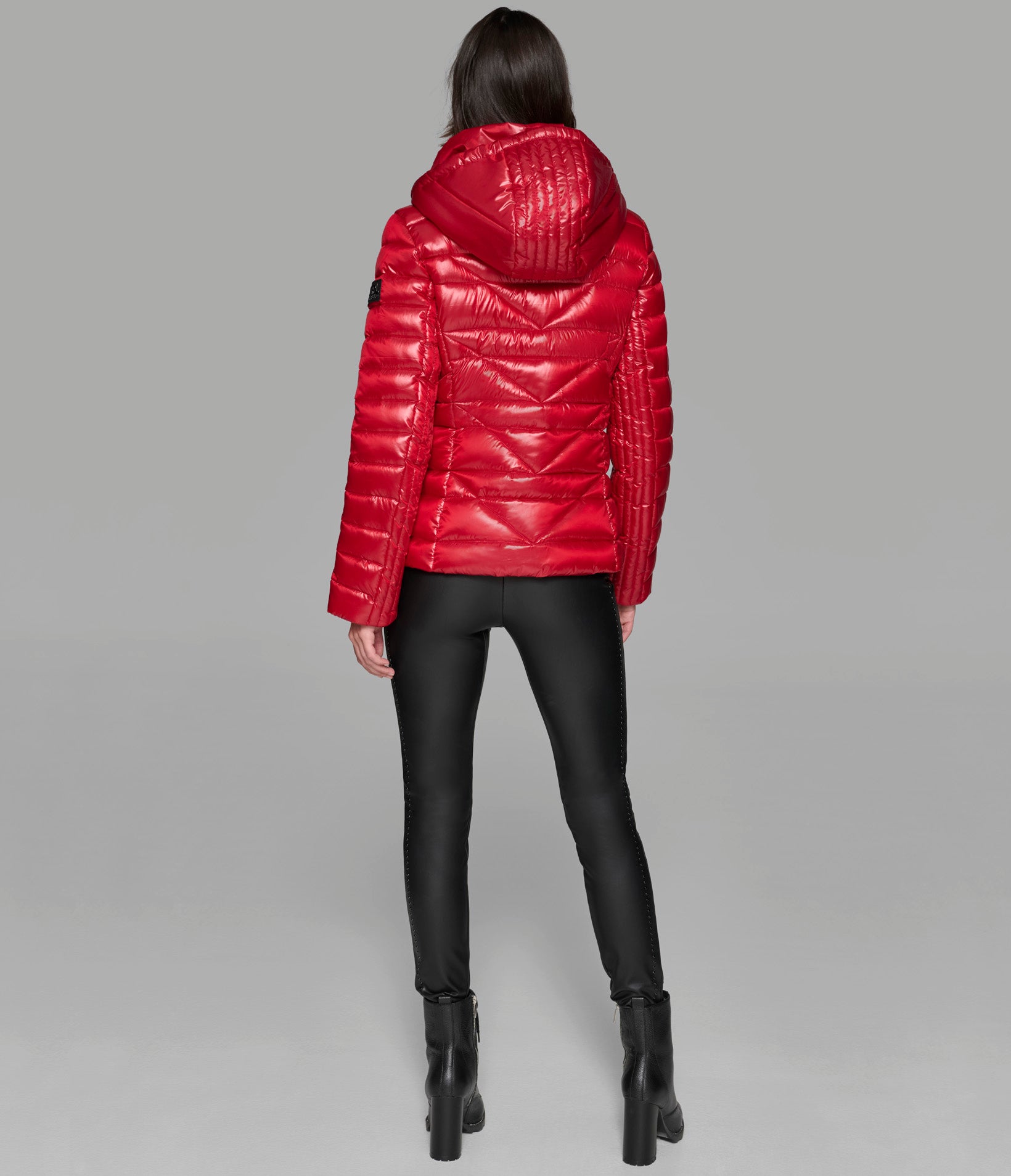 SHORT PUFFER JACKET WITH LOGO VIEW 2