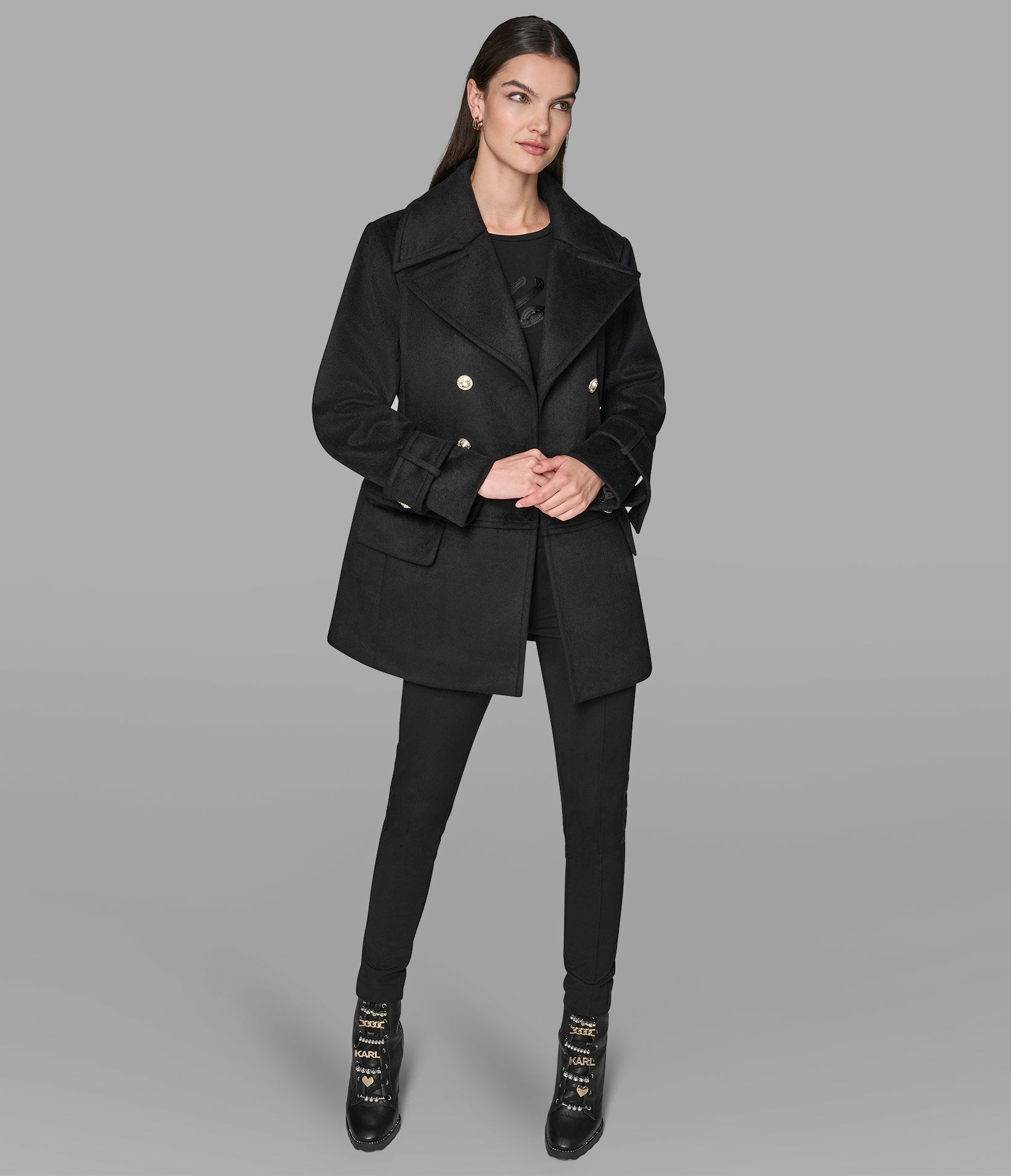 DOUBLE BREASTED PEA COAT VIEW 4