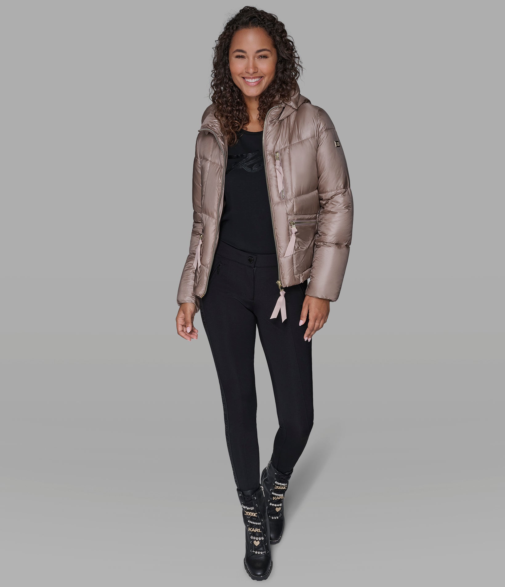 Short Hooded Puffer | Outerwear | Karl Lagerfeld Paris