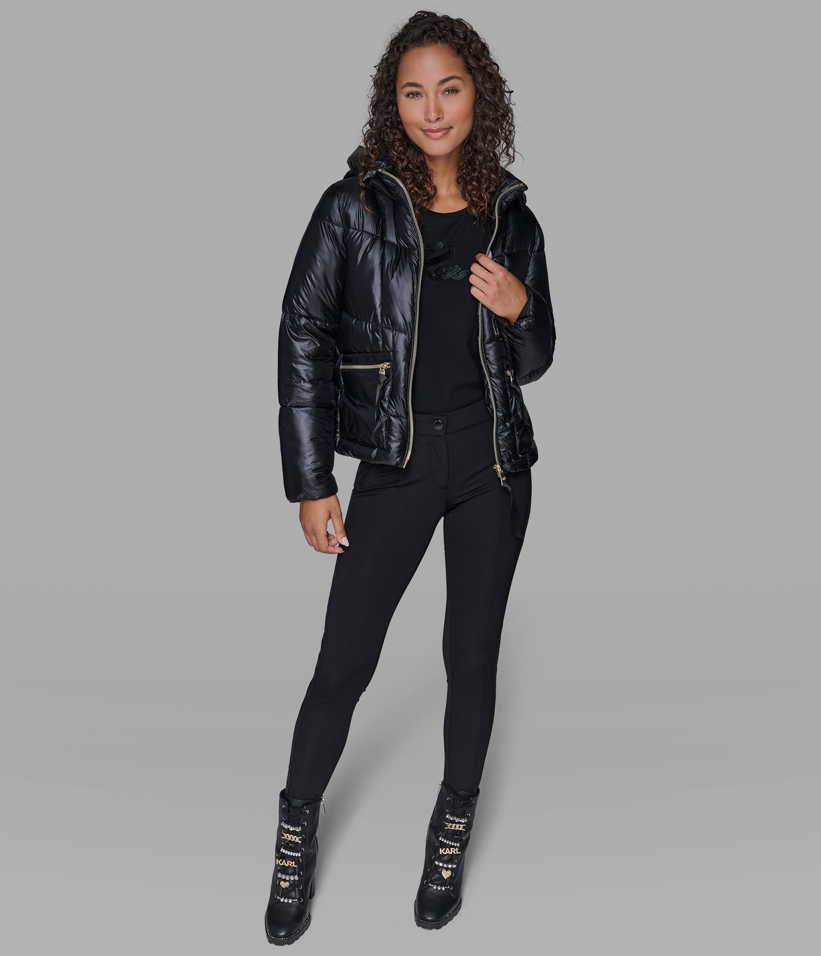 SHORT HOODED PUFFER VIEW 3 | WOMEN'S FALL COLLECTION