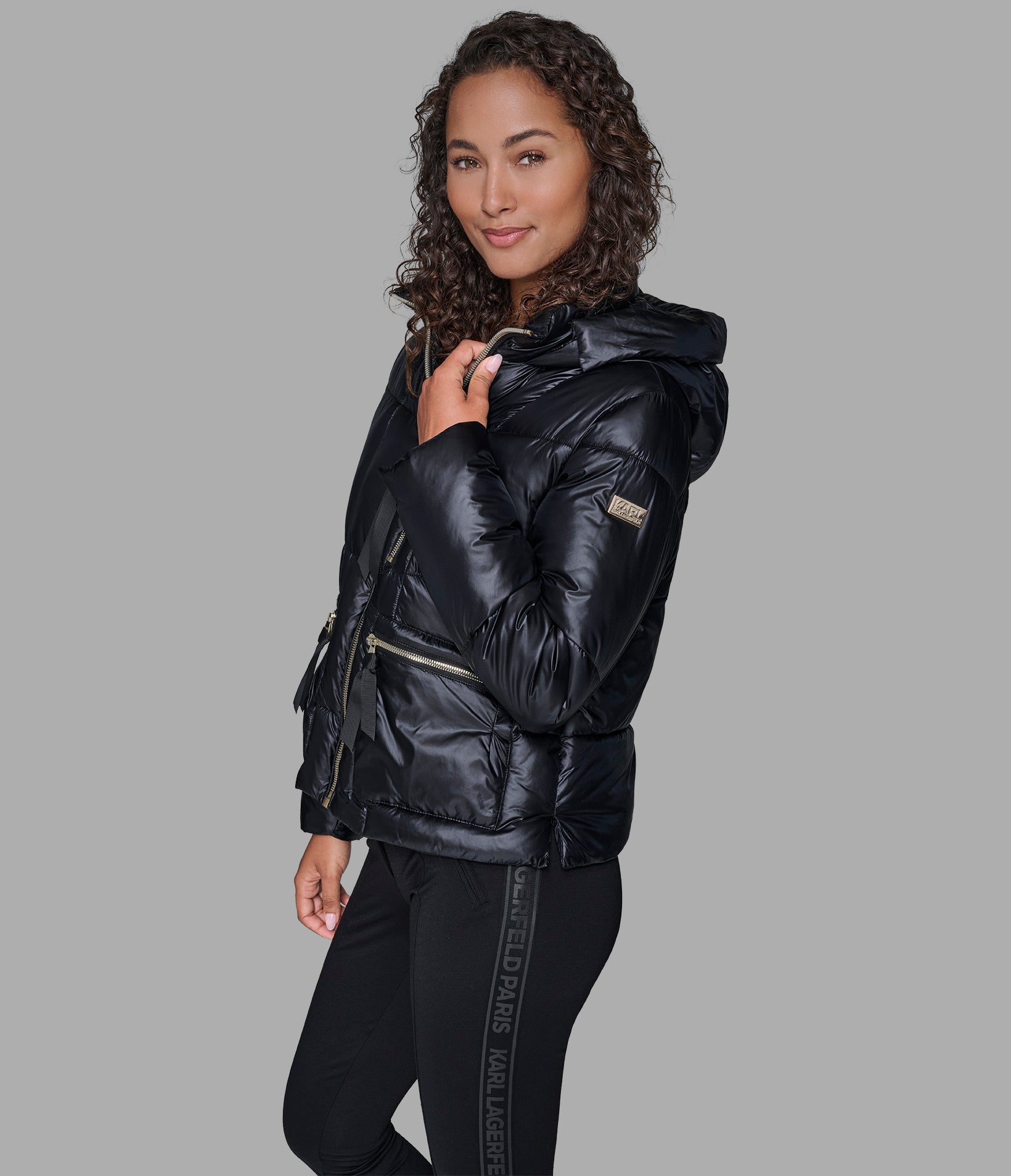 SHORT HOODED PUFFER VIEW 4 | WOMEN'S FALL COLLECTION