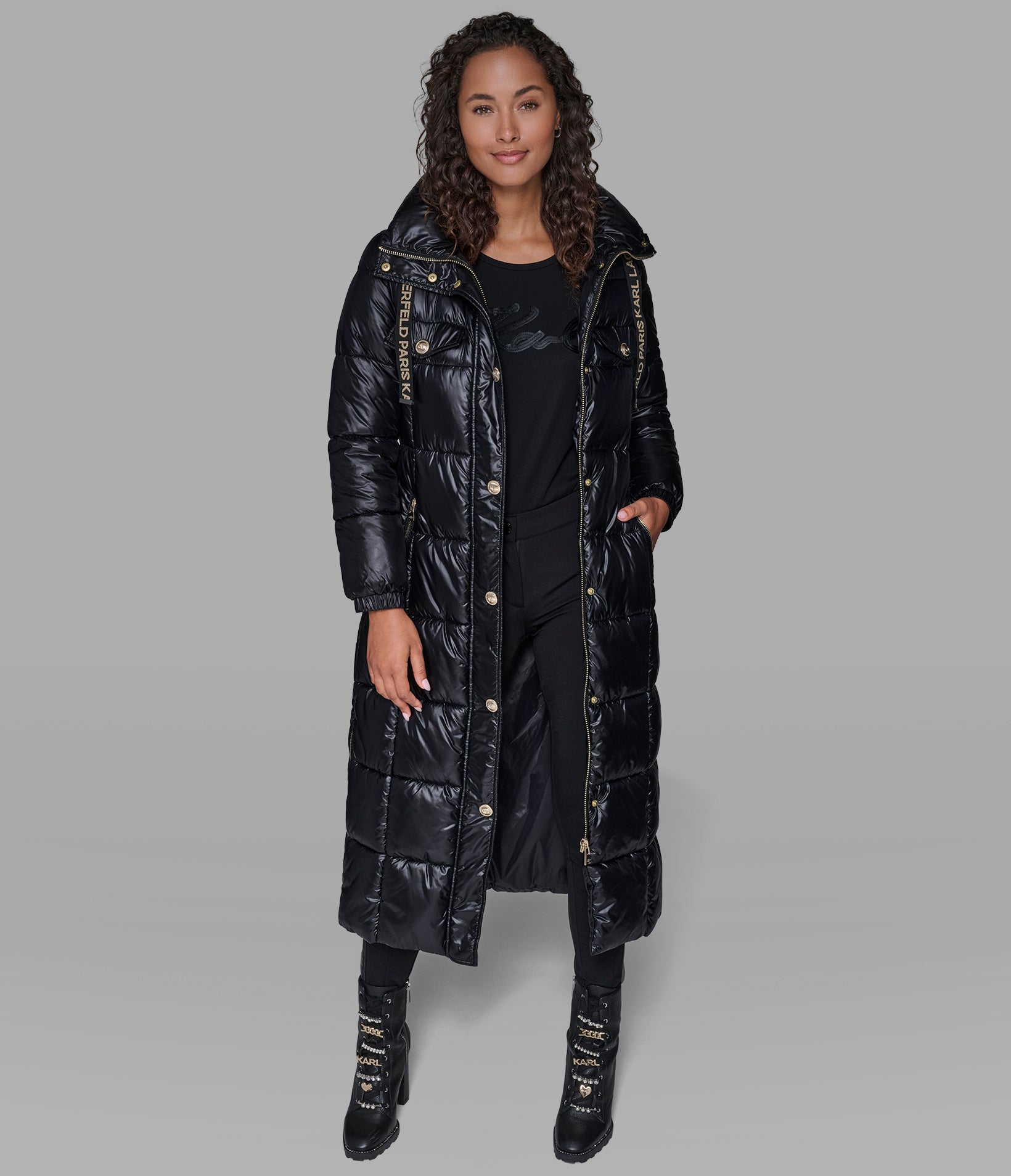 Maxi Puffer With Kl Buttons | Outerwear | Karl Lagerfeld Paris